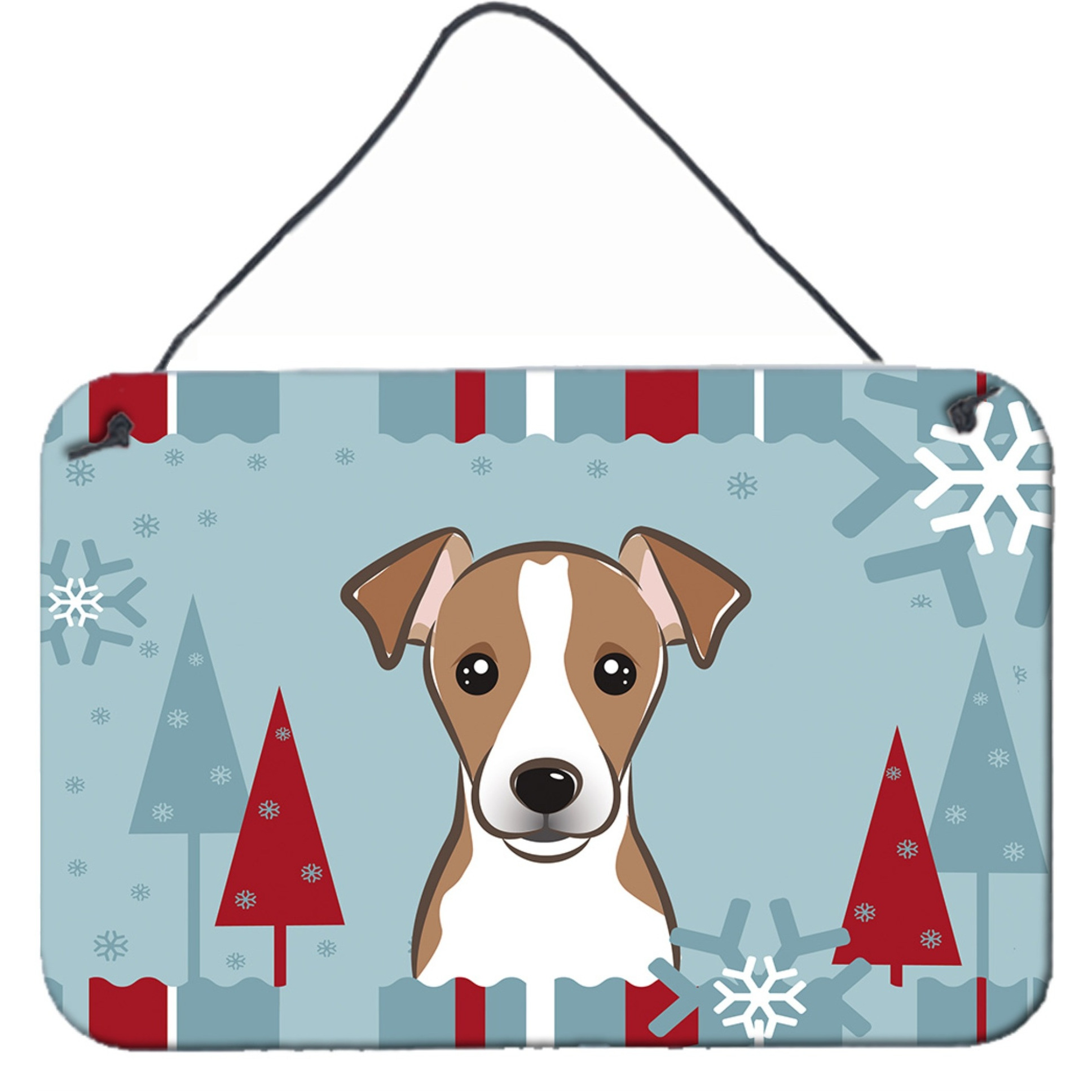 &quotCaroline's Treasures Winter Holiday Jack Russell Terrier Wall or Door Hanging Prints BB1756DS812, 8HX12W"