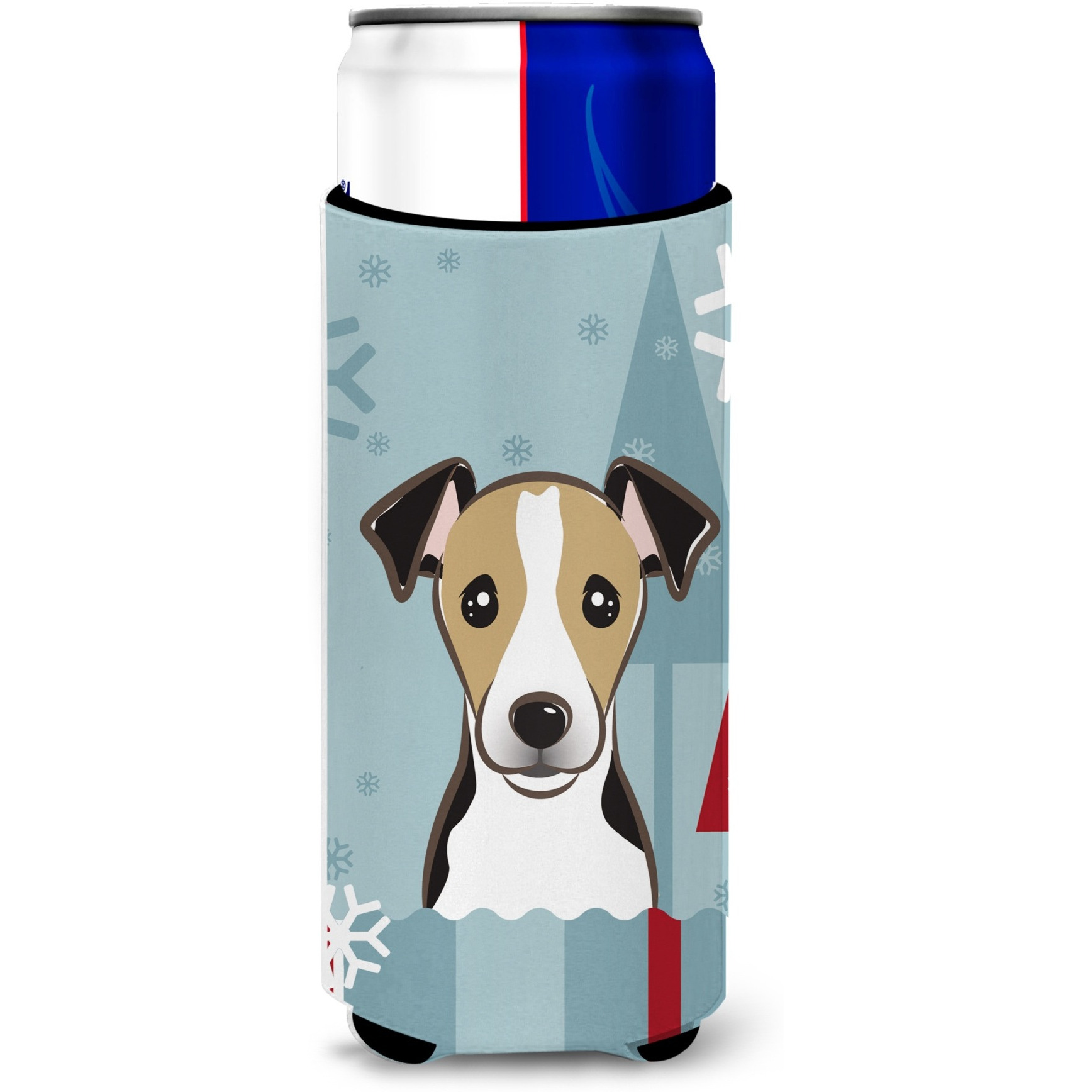 &quotCaroline's Treasures BB1757MUK Winter Holiday Jack Russell Terrier Michelob Ultra Koozies for Slim Cans, Multicolor"