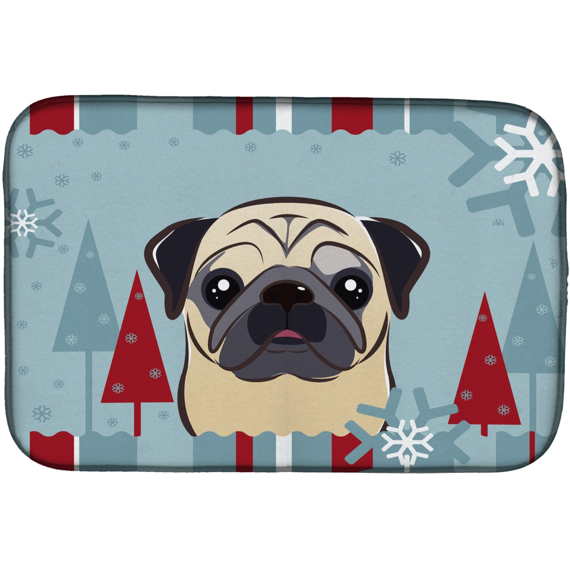 &quotCaroline's Treasures BB1758DDM Dish Drying Mat, 14"" x 21"", Winter Holiday"