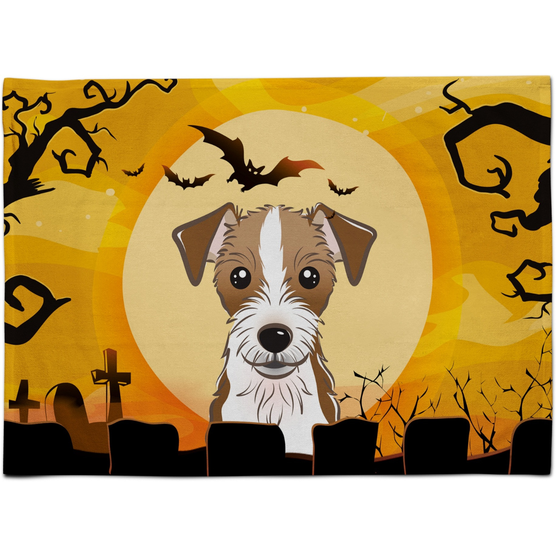 &quotCaroline's Treasures BB1760PLMT Halloween Jack Russell Terrier Fabric Placemat, Multicolor"