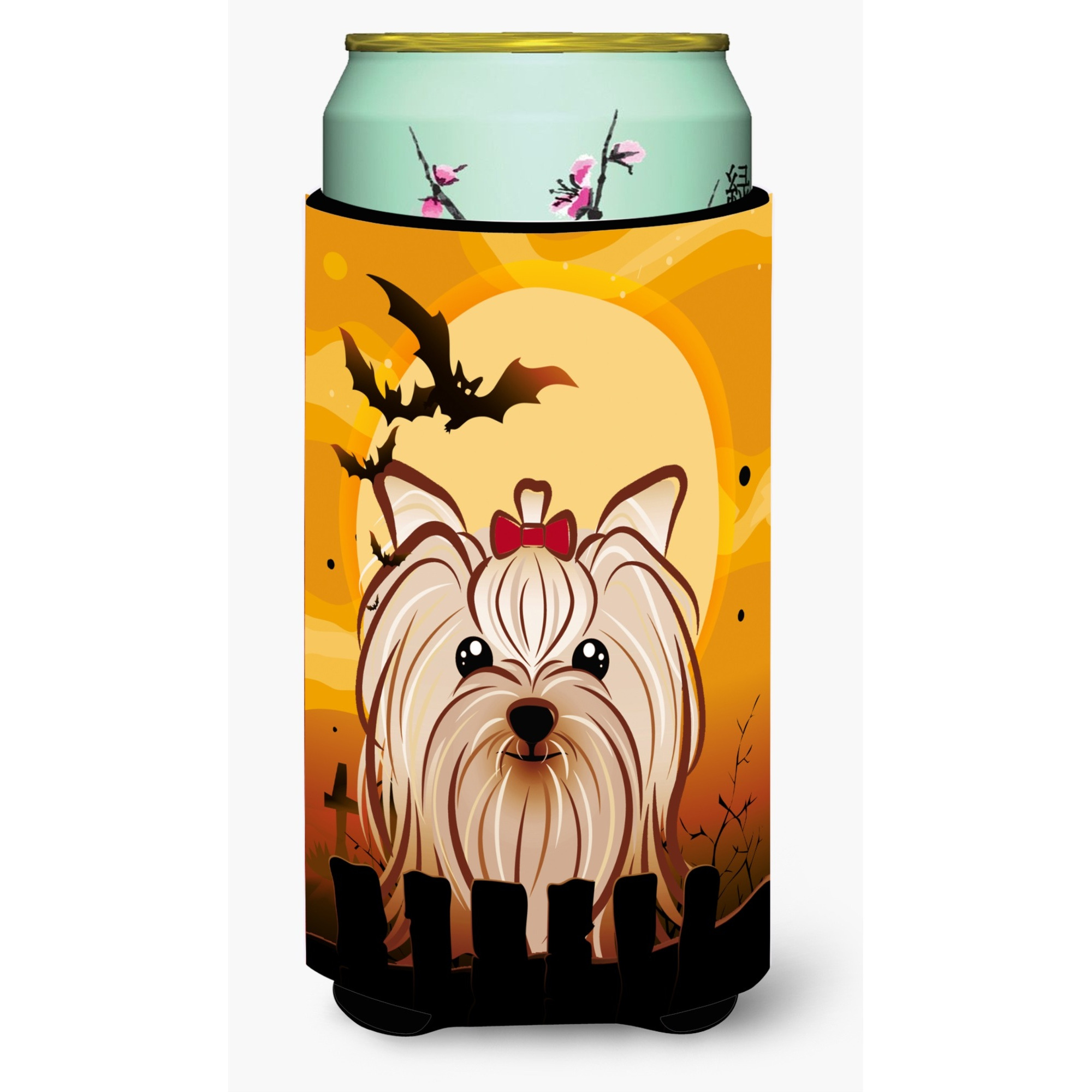 &quotCaroline's Treasures Halloween Yorkie Yorkshire Terrier Tall Boy Koozie Hugger, Multicolor"