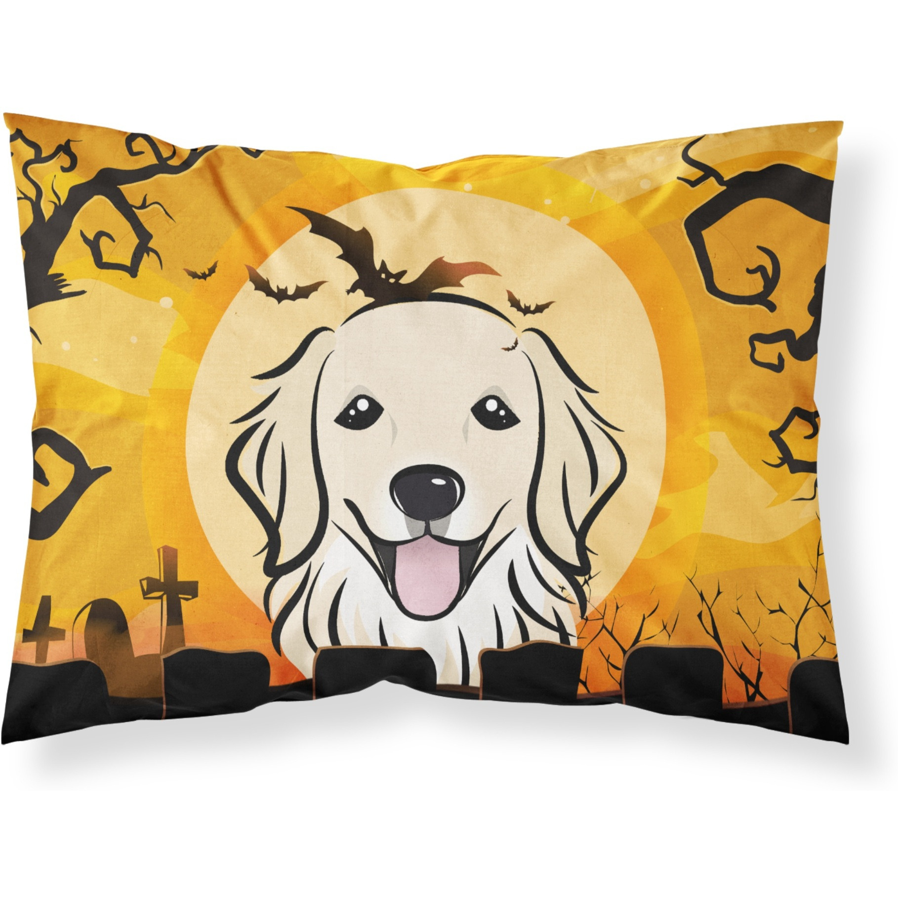 &quotCaroline's Treasures BB1763PILLOWCASE Halloween Golden Retriever Fabric Standard Pillowcase, Large, Multicolor"