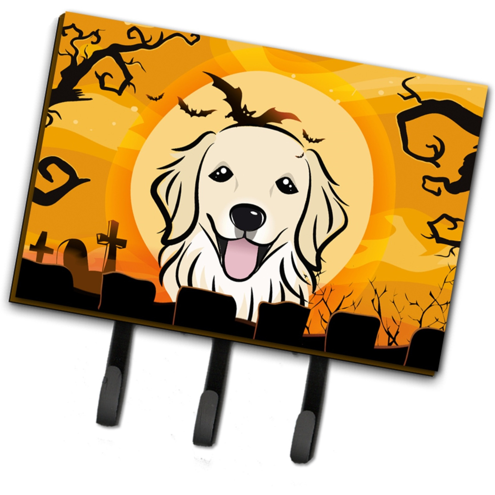 &quotCaroline's Treasures BB1763TH68 Halloween Golden Retriever Leash or Key Holder, Large, Multicolor"
