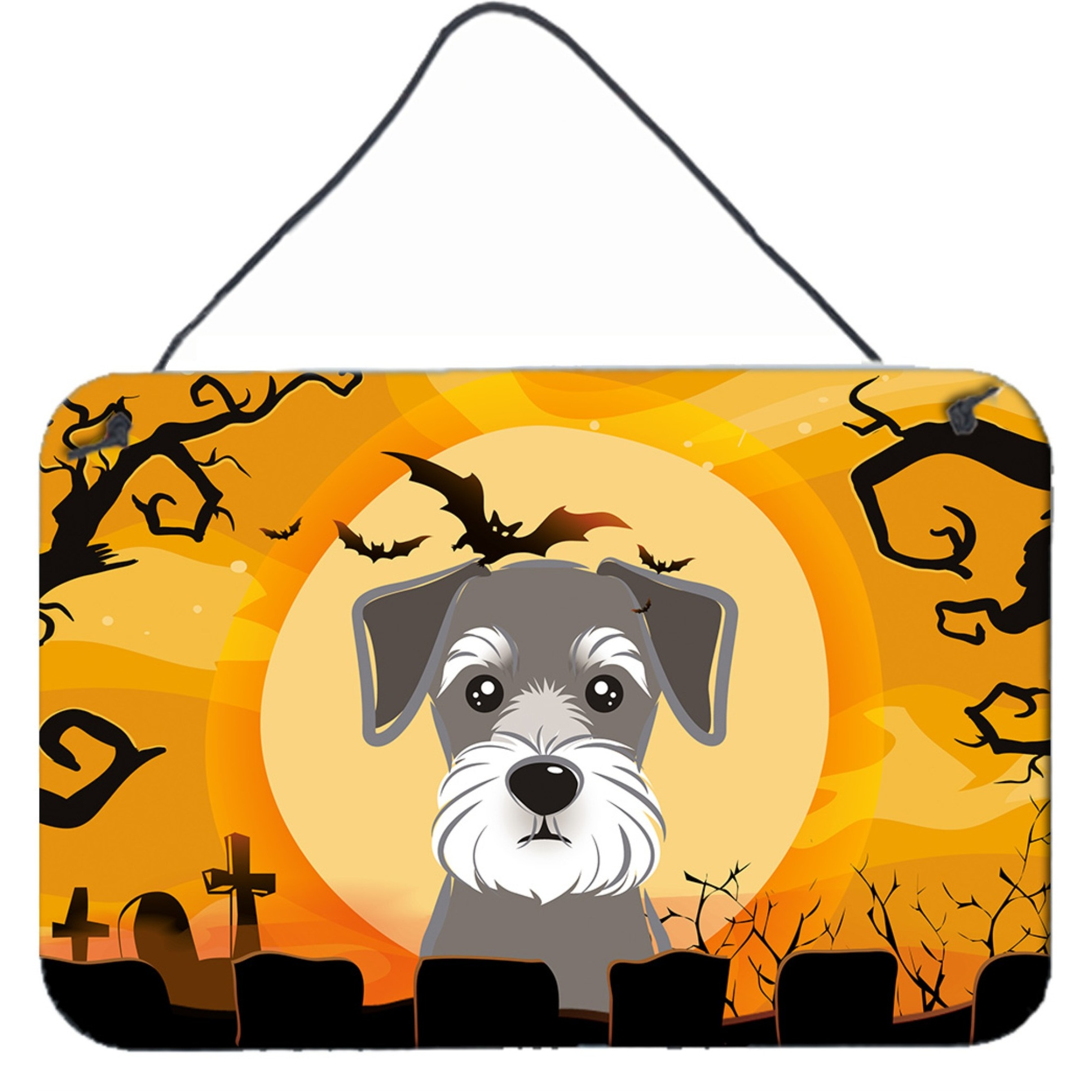 &quotCaroline's Treasures Halloween Schnauzer Wall or Door Hanging Prints BB1764DS812, 8HX12W"