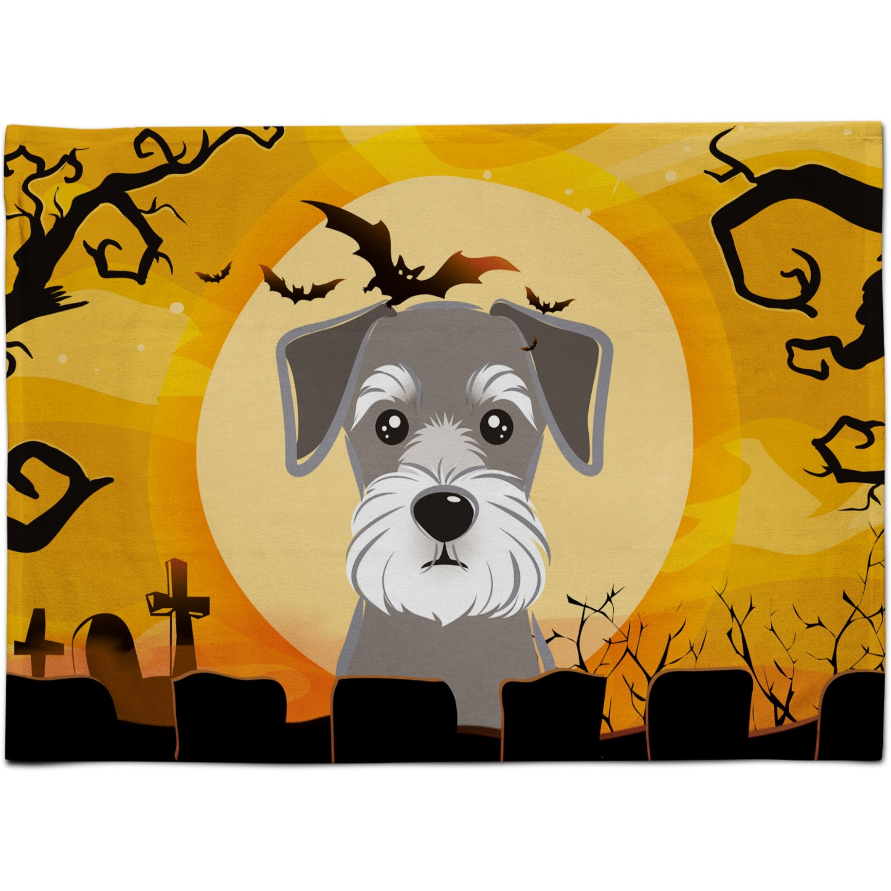 &quotCaroline's Treasures BB1764PLMT Halloween Schnauzer Fabric Placemat, Multicolor"