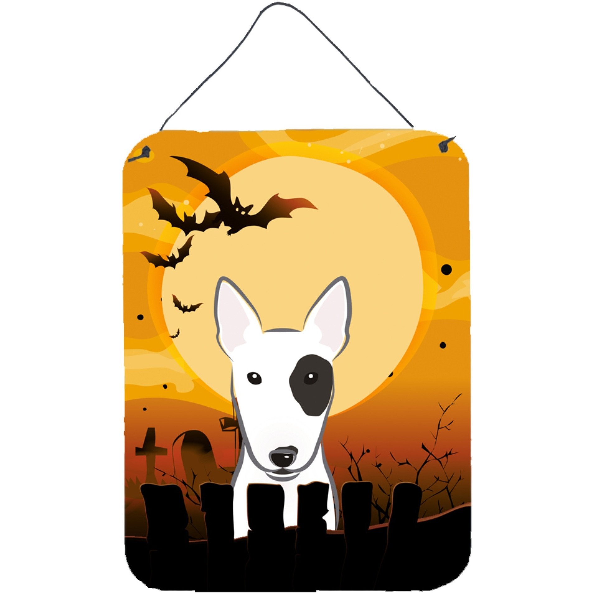 &quotCaroline's Treasures Halloween Bull Terrier Wall or Door Hanging Prints BB1767DS1216, 16HX12W, Multicolor"