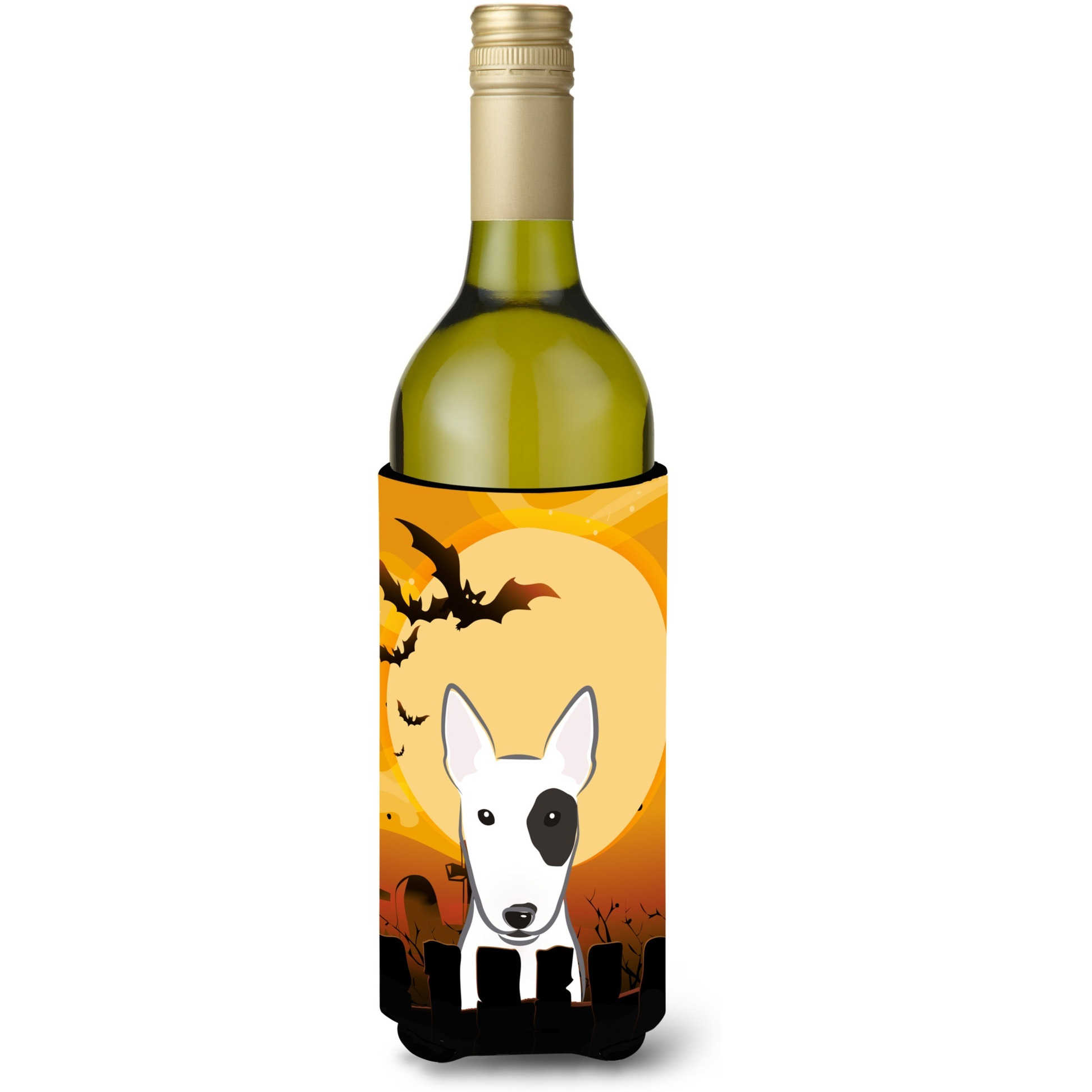 &quotCaroline's Treasures Halloween Bull Terrier Wine Bottle Koozie Hugger, 750 ml, Multicolor"