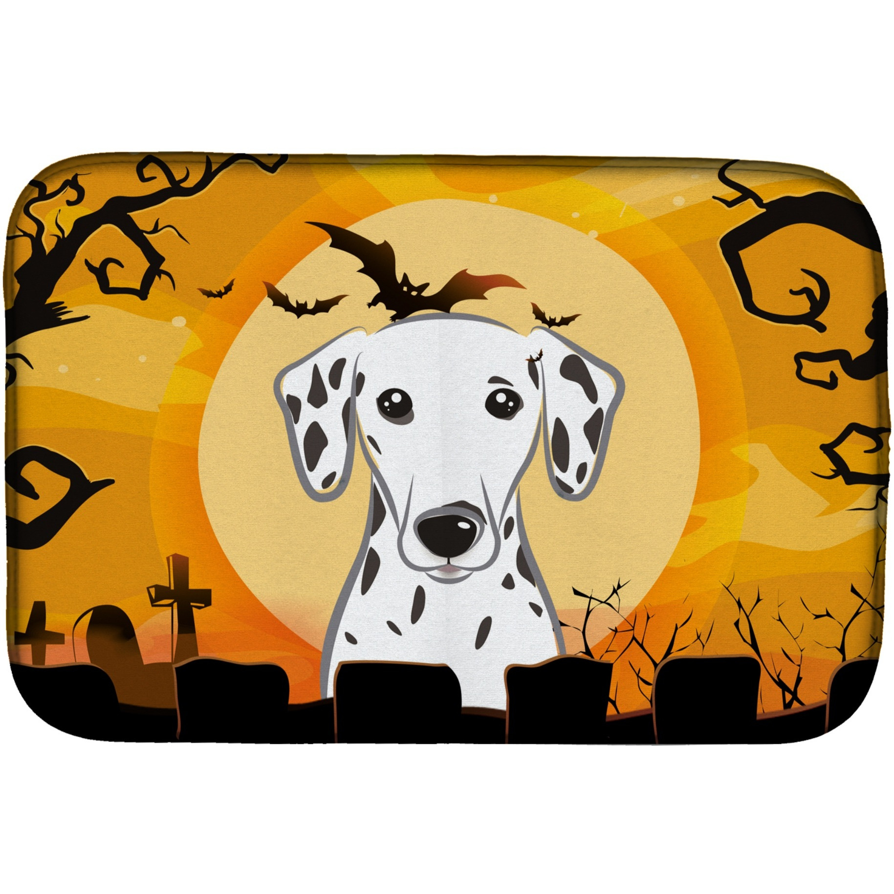 &quotCaroline's Treasures Halloween Dalmatian Dish Drying Mat, 14"" x 21"""
