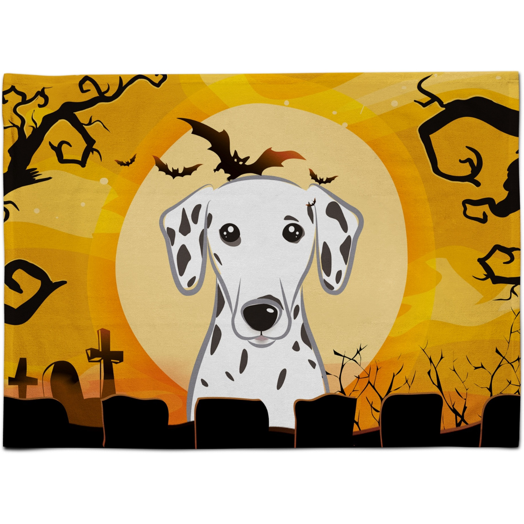 &quotCaroline's Treasures BB1768PLMT Halloween Dalmatian Fabric Placemat, Multicolor"