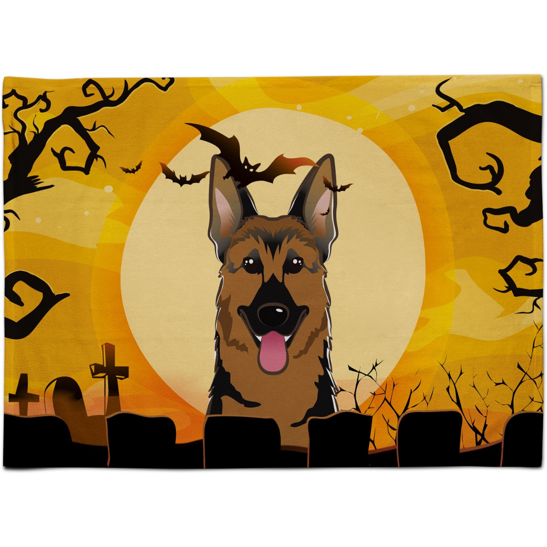 &quotCaroline's Treasures BB1769PLMT Halloween German Shepherd Fabric Placemat, Multicolor"