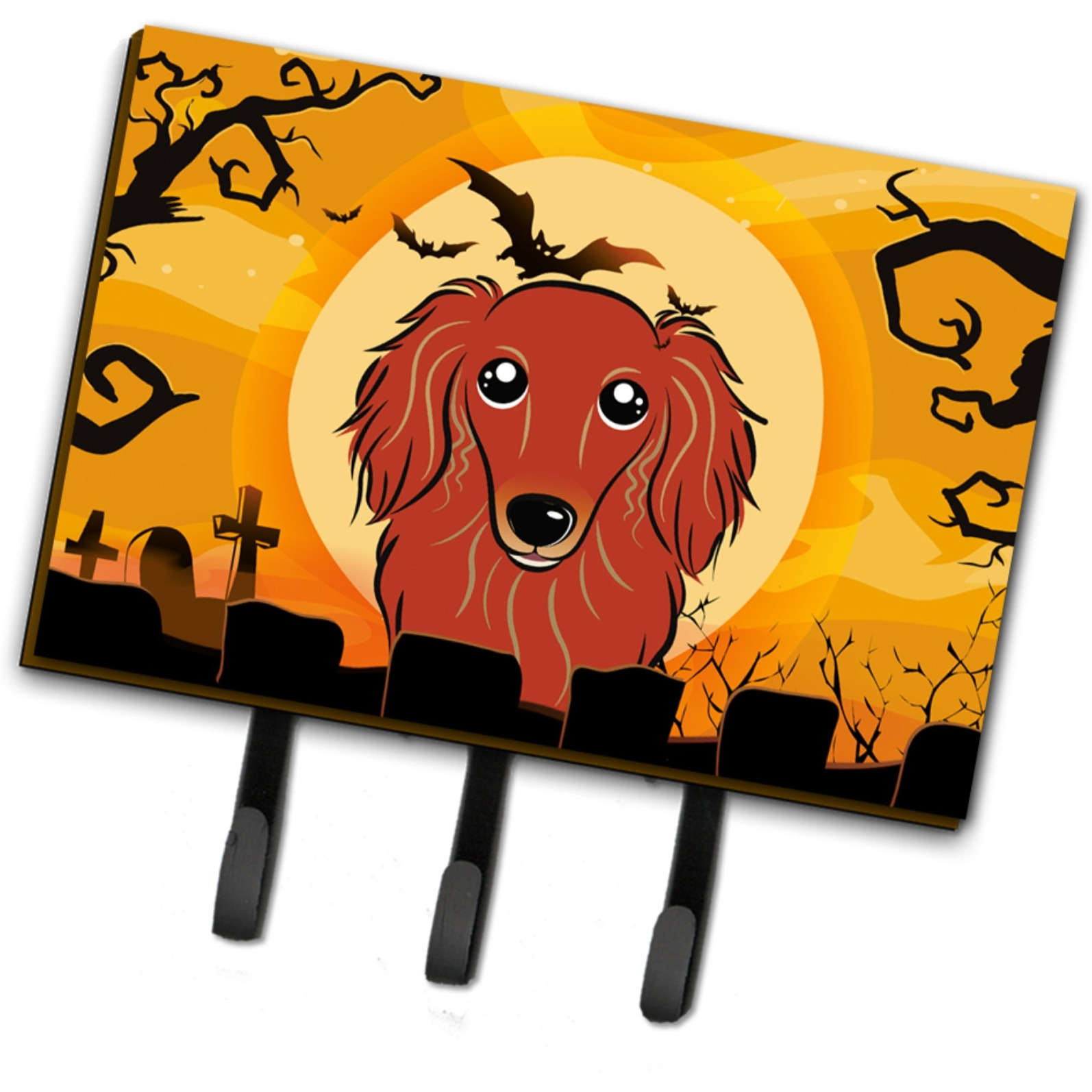 &quotCaroline's Treasures BB1772TH68 Halloween Longhair Red Dachshund Leash or Key Holder, Large, Multicolor"