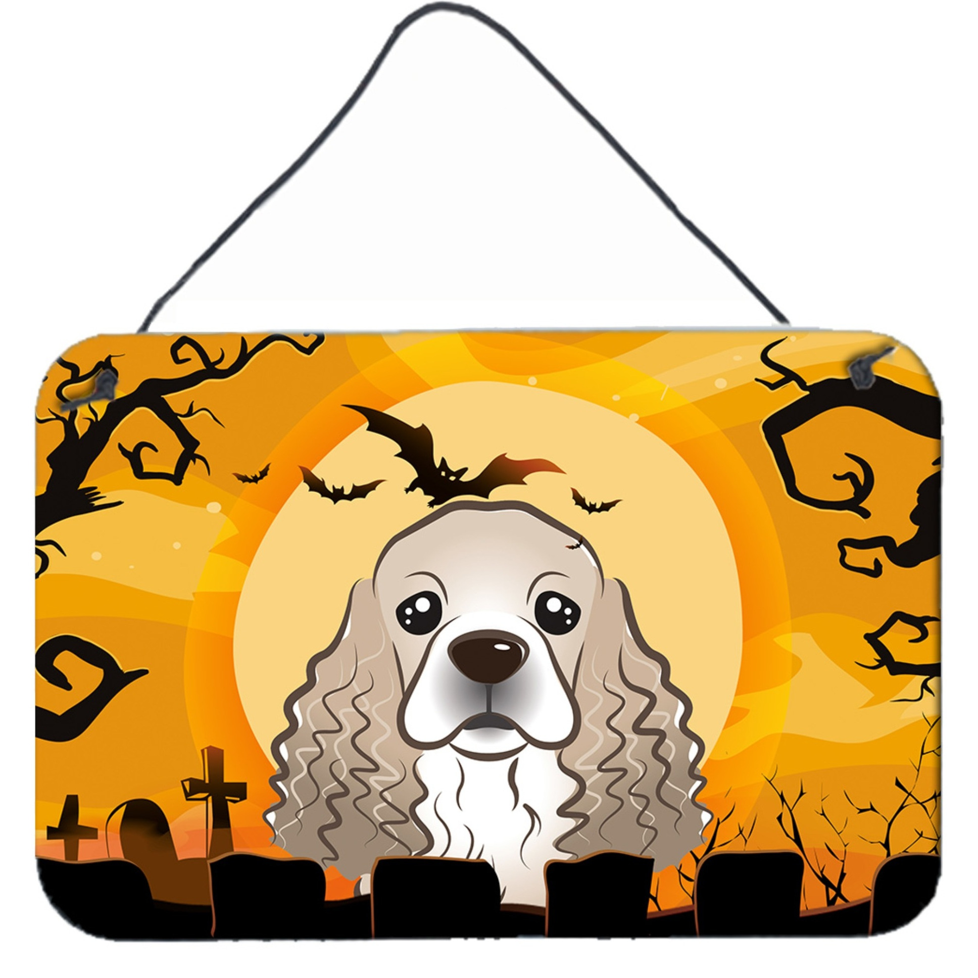 &quotCaroline's Treasures Halloween Cocker Spaniel Wall or Door Hanging Prints BB1774DS812, 8HX12W"