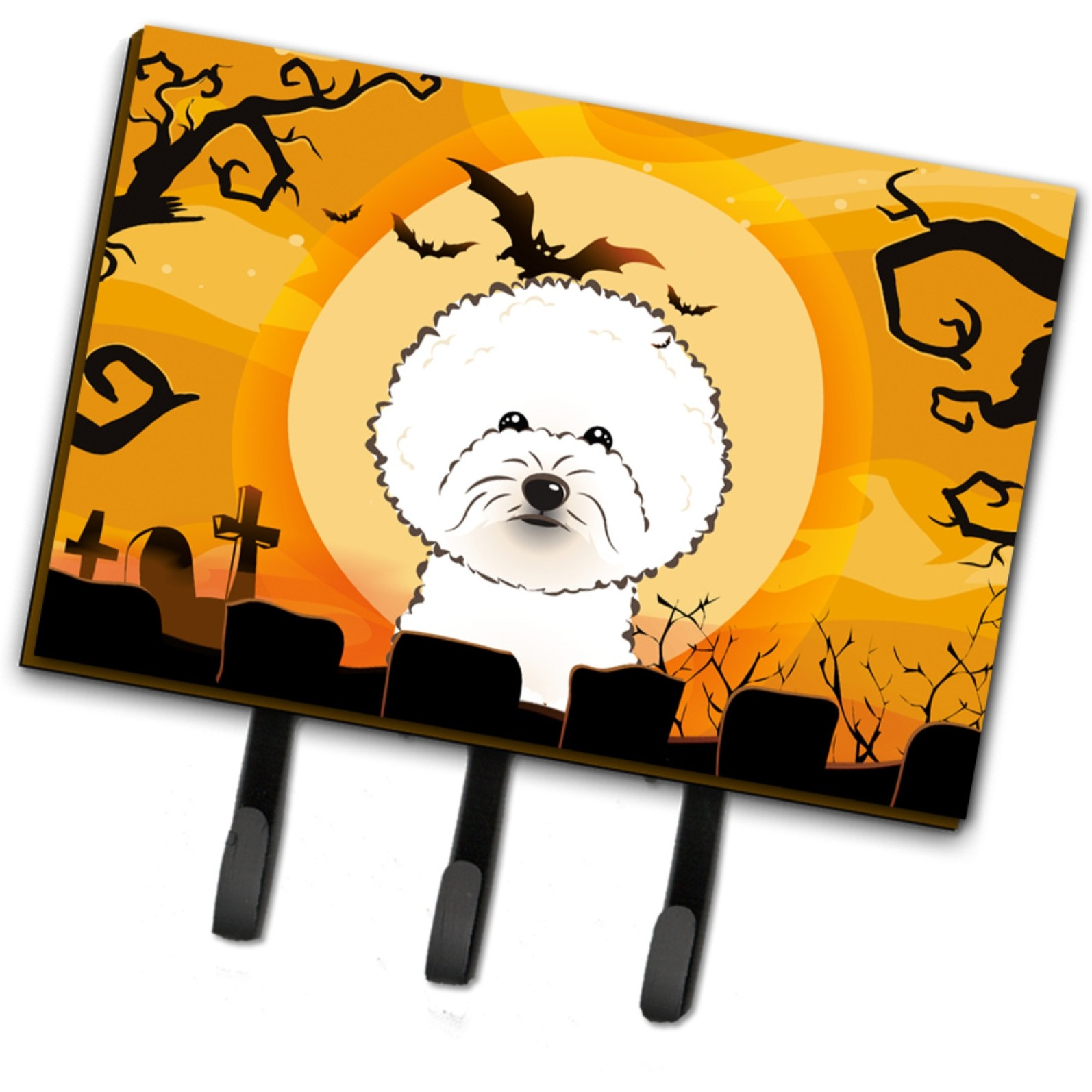 &quotCaroline's Treasures BB1775TH68 Halloween Bichon Frise Leash or Key Holder, Large, Multicolor"