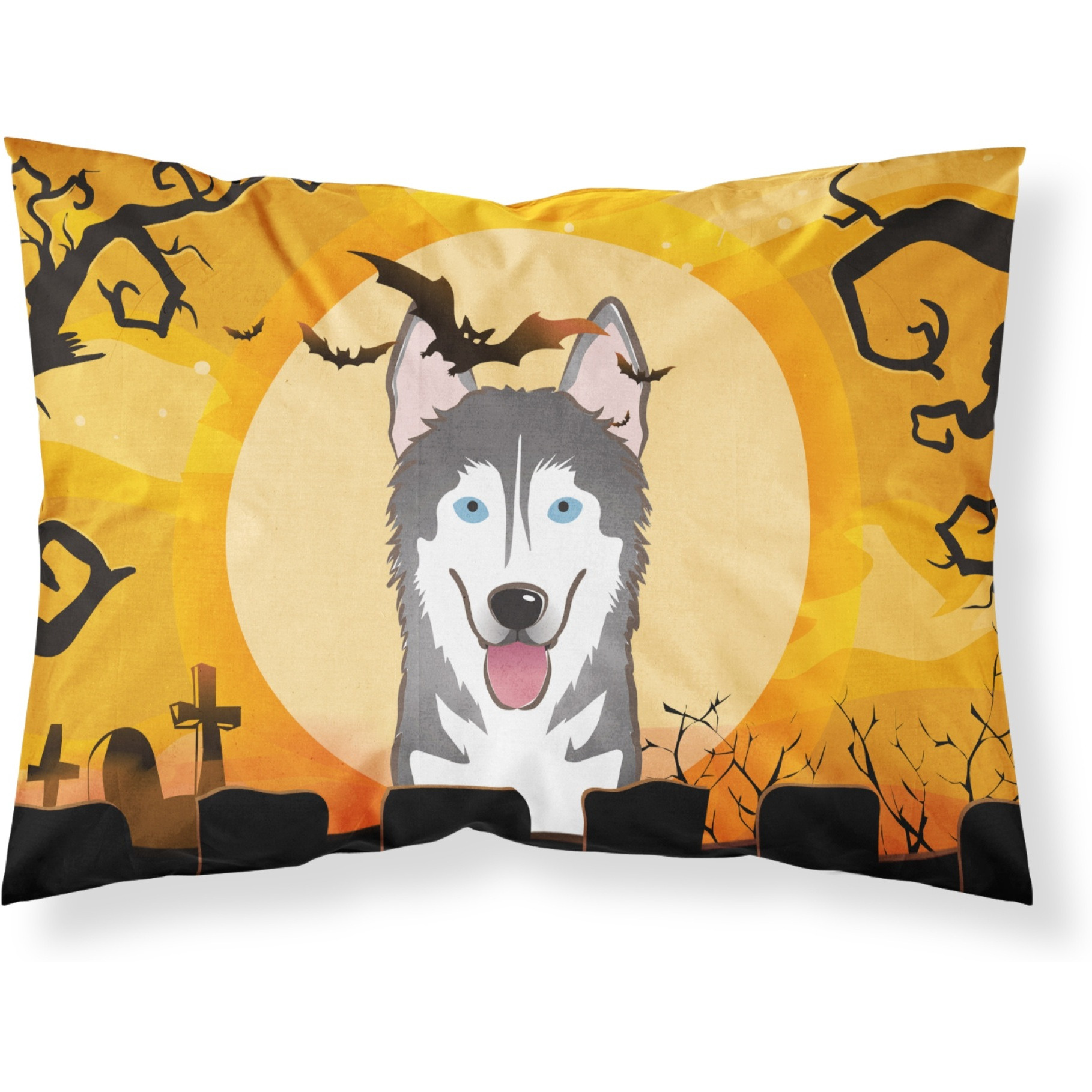 &quotCaroline's Treasures BB1776PILLOWCASE Halloween Alaskan Malamute Fabric Standard Pillowcase, Large, Multicolor"