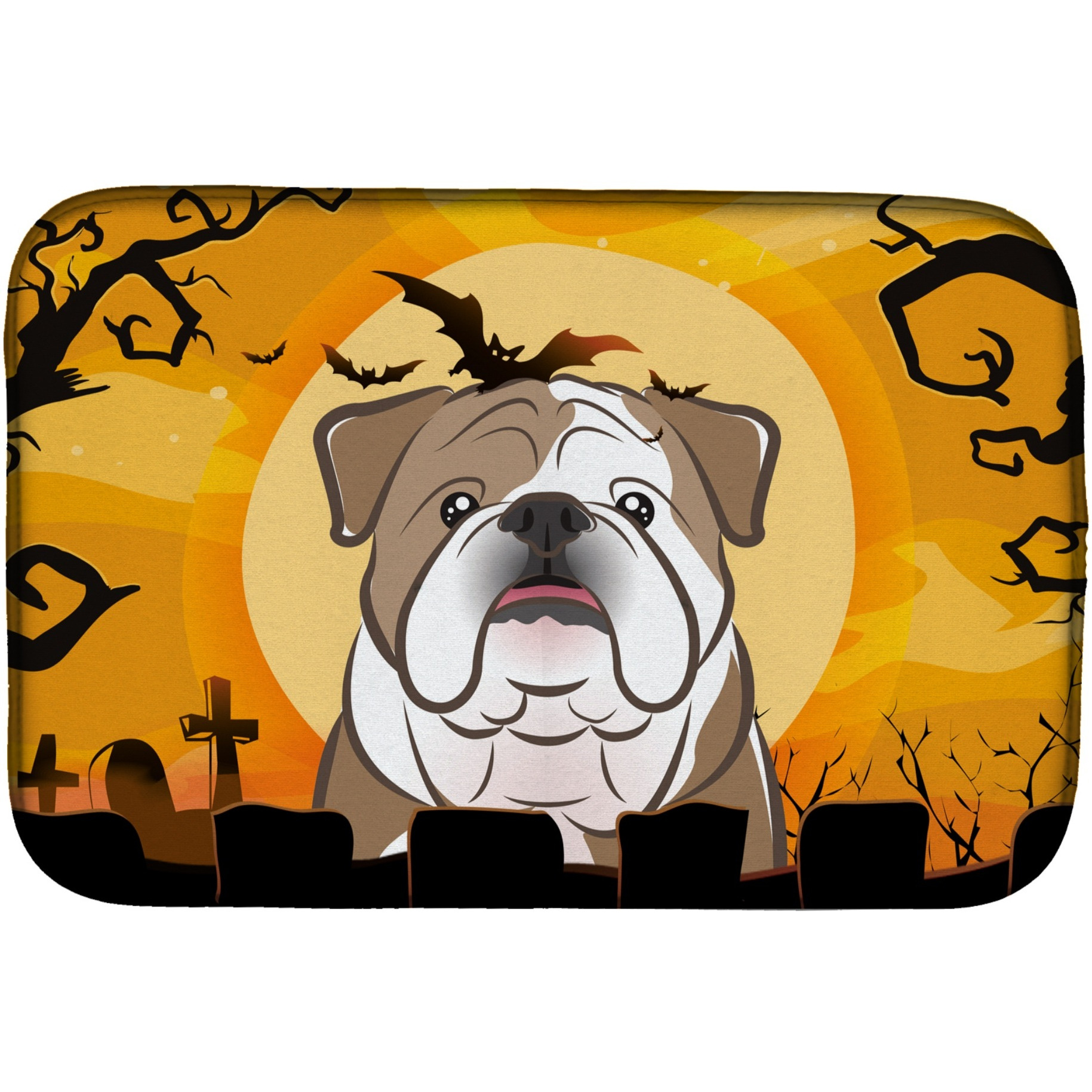 &quotCaroline's Treasures Halloween English Bulldog Dish Drying Mat, 14"" x 21"""