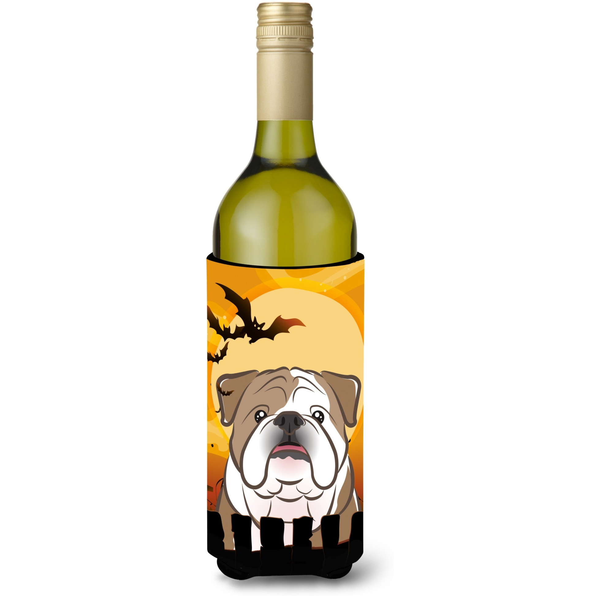 &quotCaroline's Treasures Halloween English Bulldog Wine Bottle Koozie Hugger, 750 ml, Multicolor"