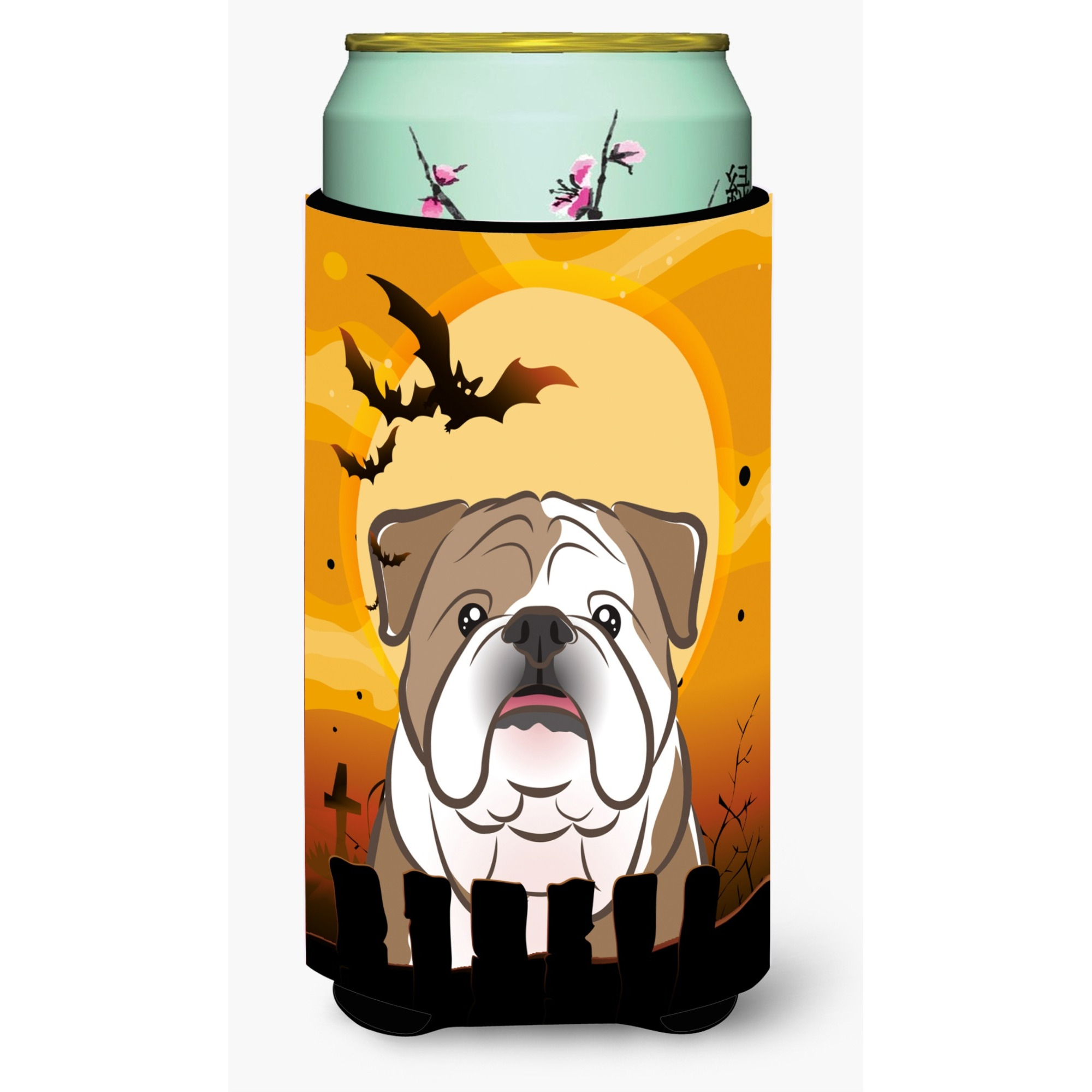 &quotCaroline's Treasures Halloween English Bulldog Tall Boy Koozie Hugger, Multicolor"