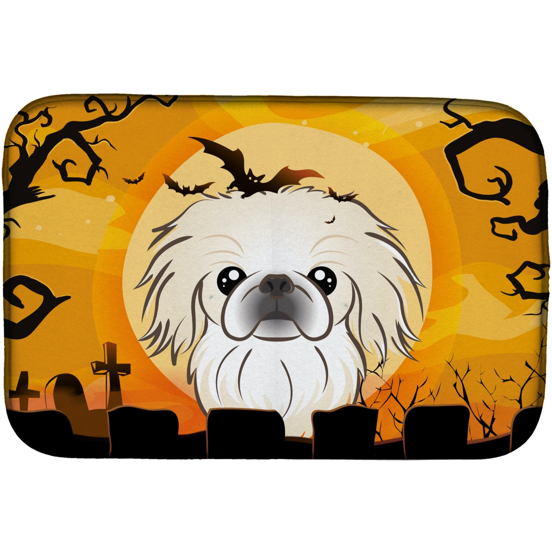 &quotCaroline's Treasures Halloween Pekingese Dish Drying Mat, 14"" x 21"""