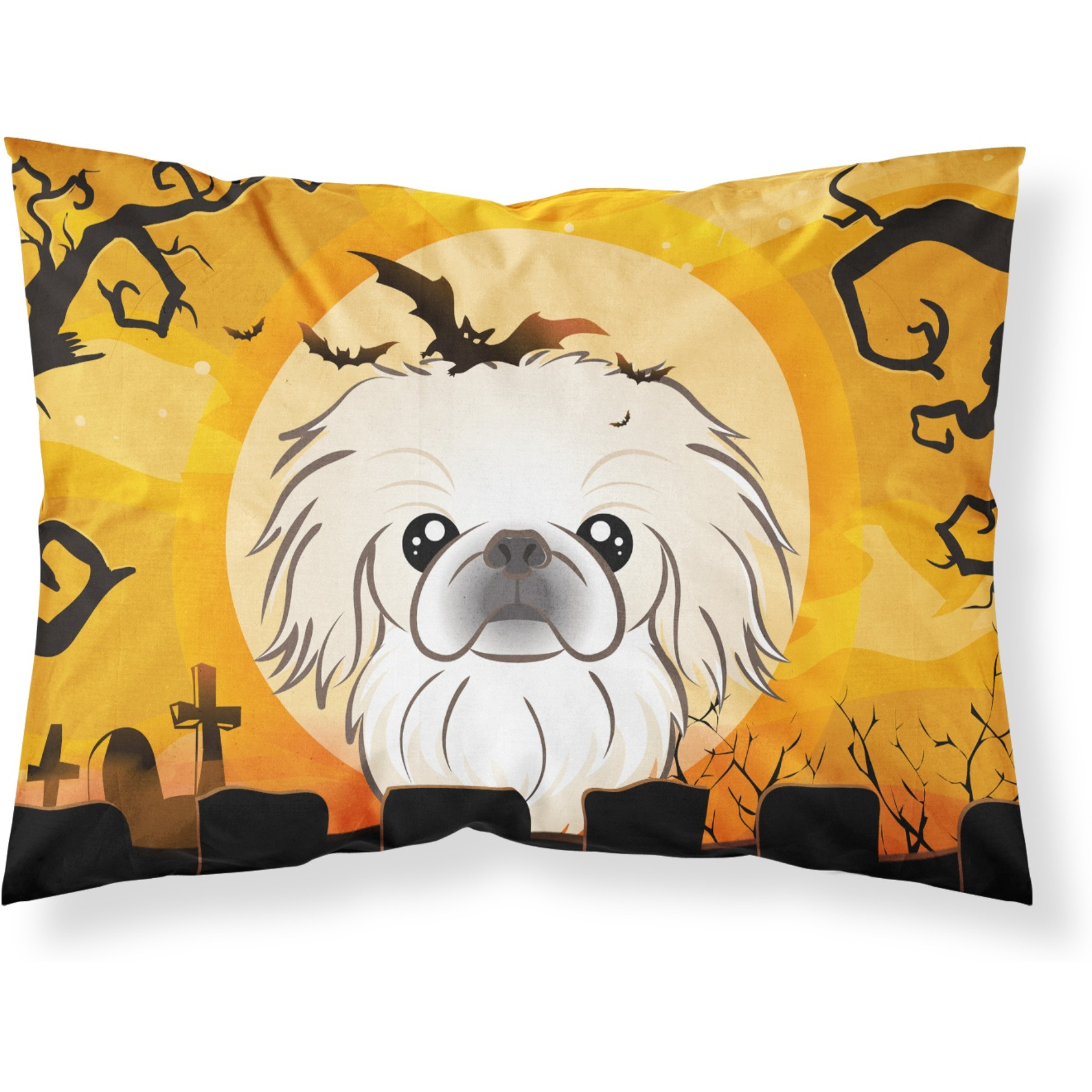 &quotCaroline's Treasures BB1779PILLOWCASE Halloween Pekingese Fabric Standard Pillowcase, Large, Multicolor"