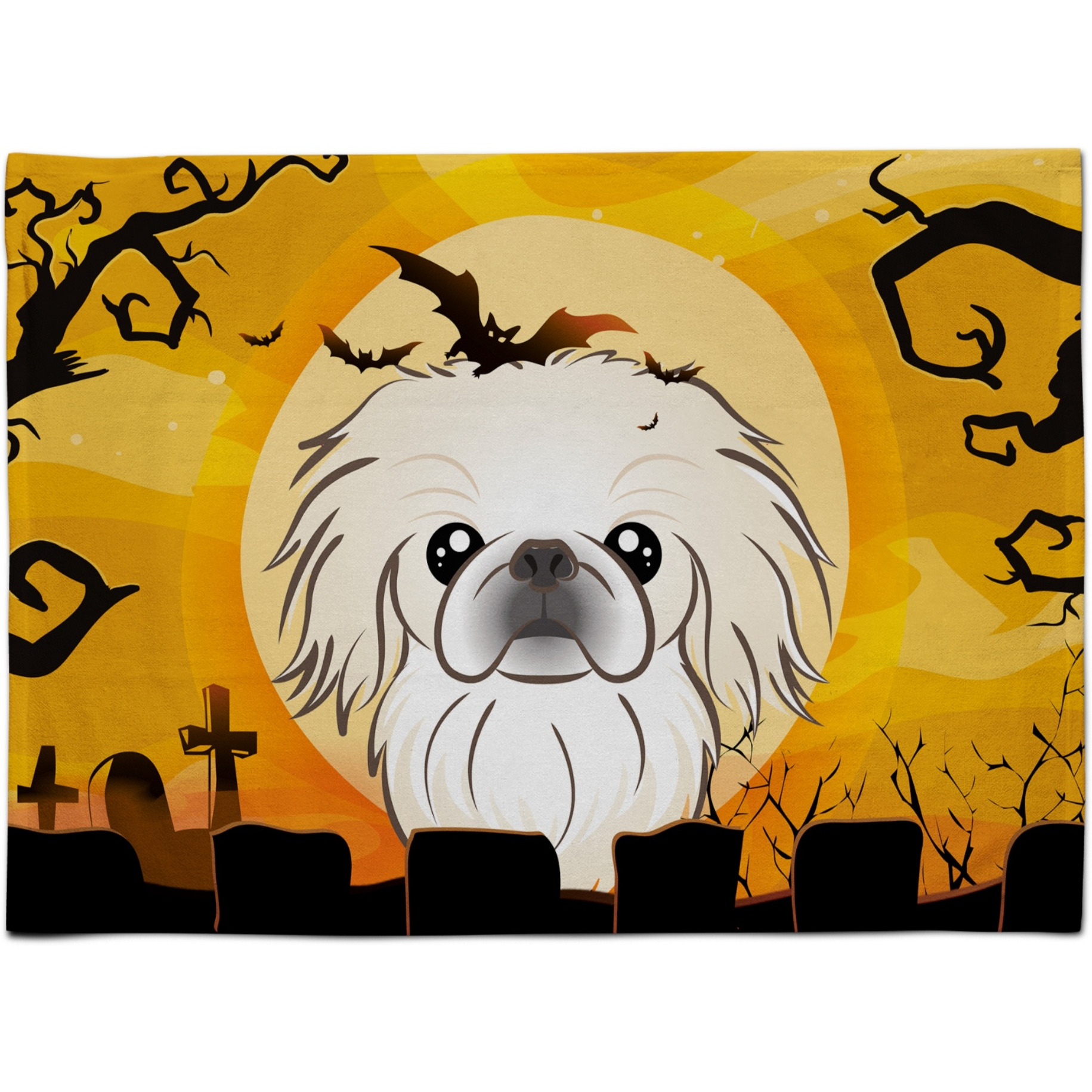 &quotCaroline's Treasures BB1779PLMT Halloween Pekingese Fabric Placemat, Multicolor"