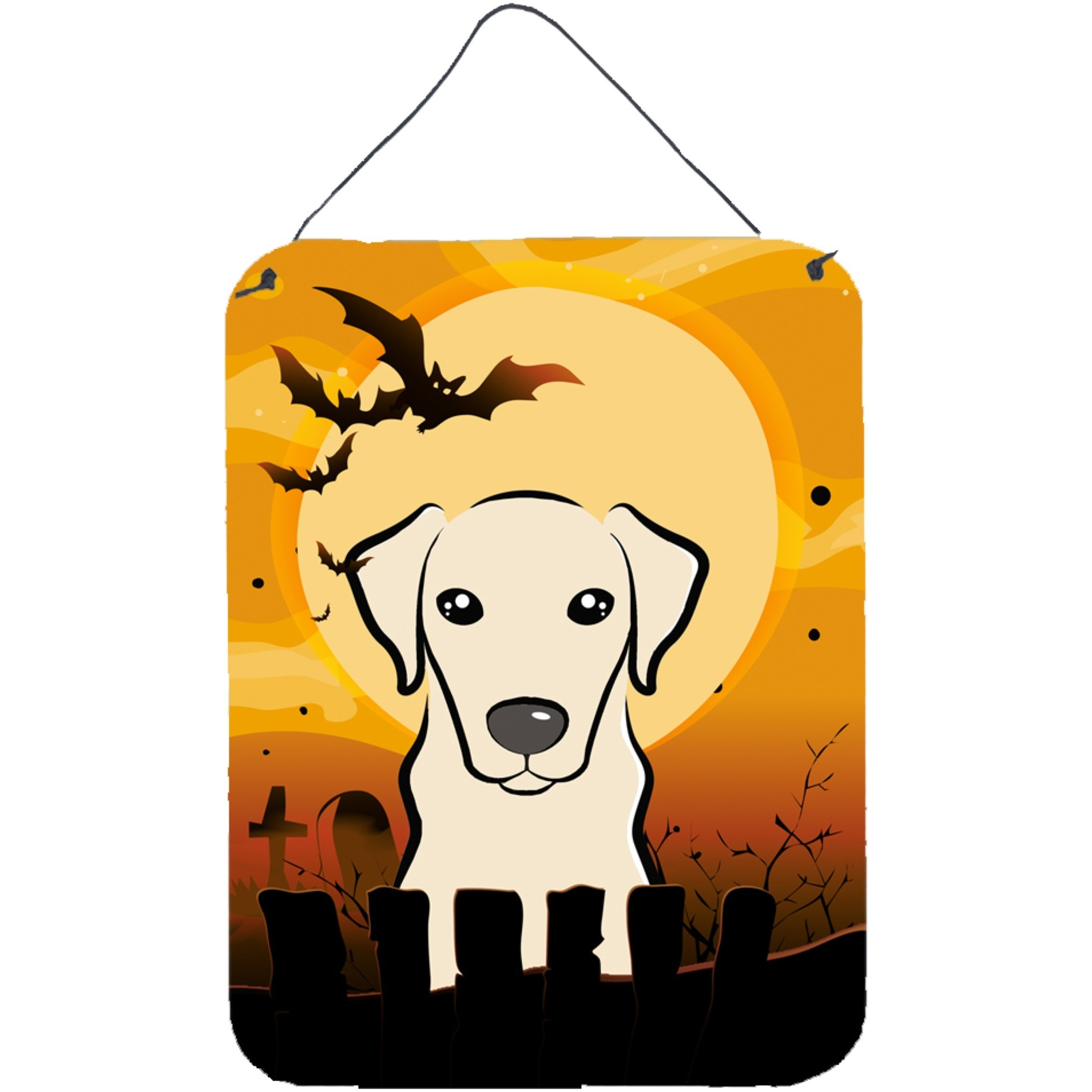 &quotCaroline's Treasures Halloween Yellow Labrador Wall or Door Hanging Prints BB1780DS1216, 16"&quotH x 12"&quotW, Multicolor"