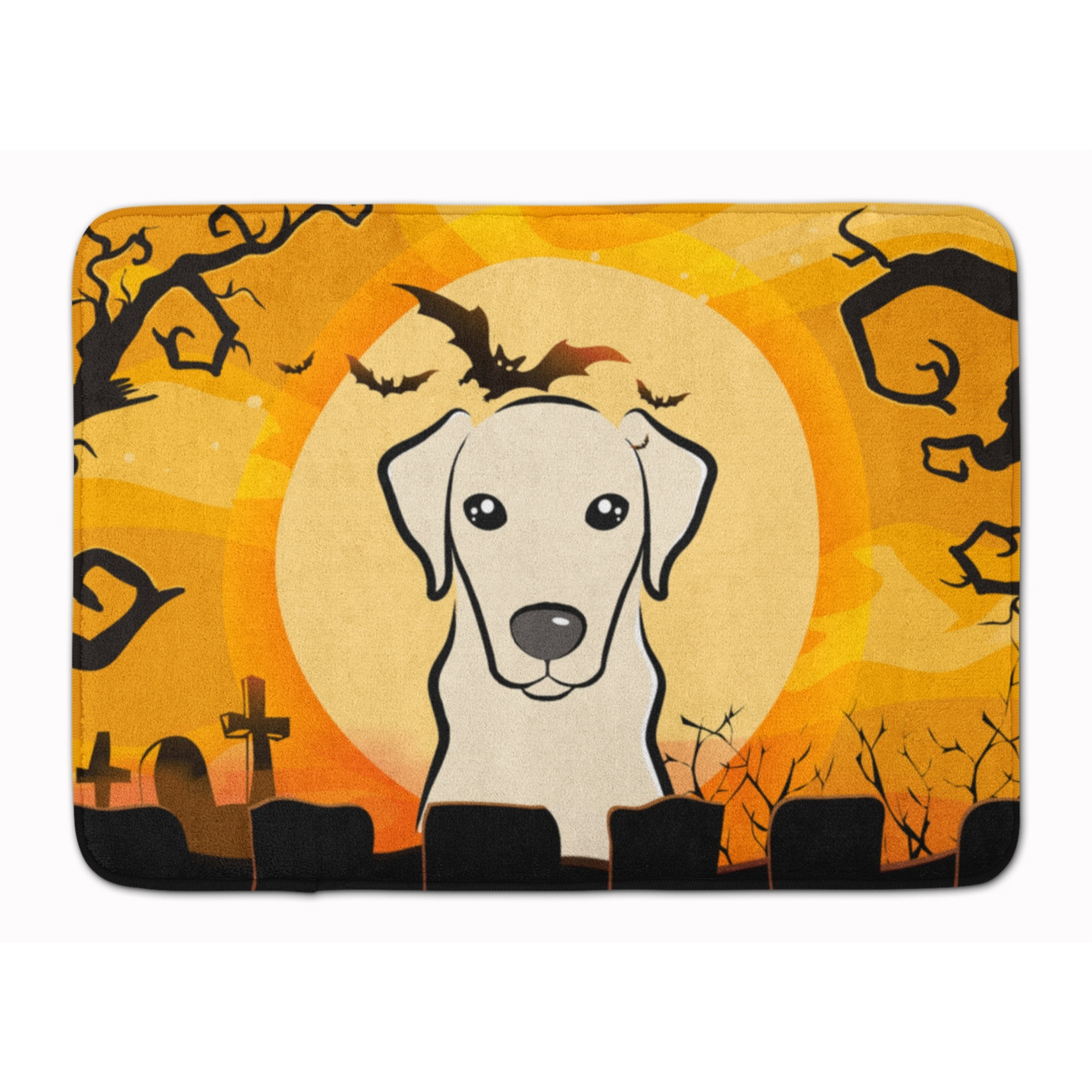 &quotCaroline's Treasures Halloween Yellow Labrador Floor Mat, 19"" x 27"", Multicolor"