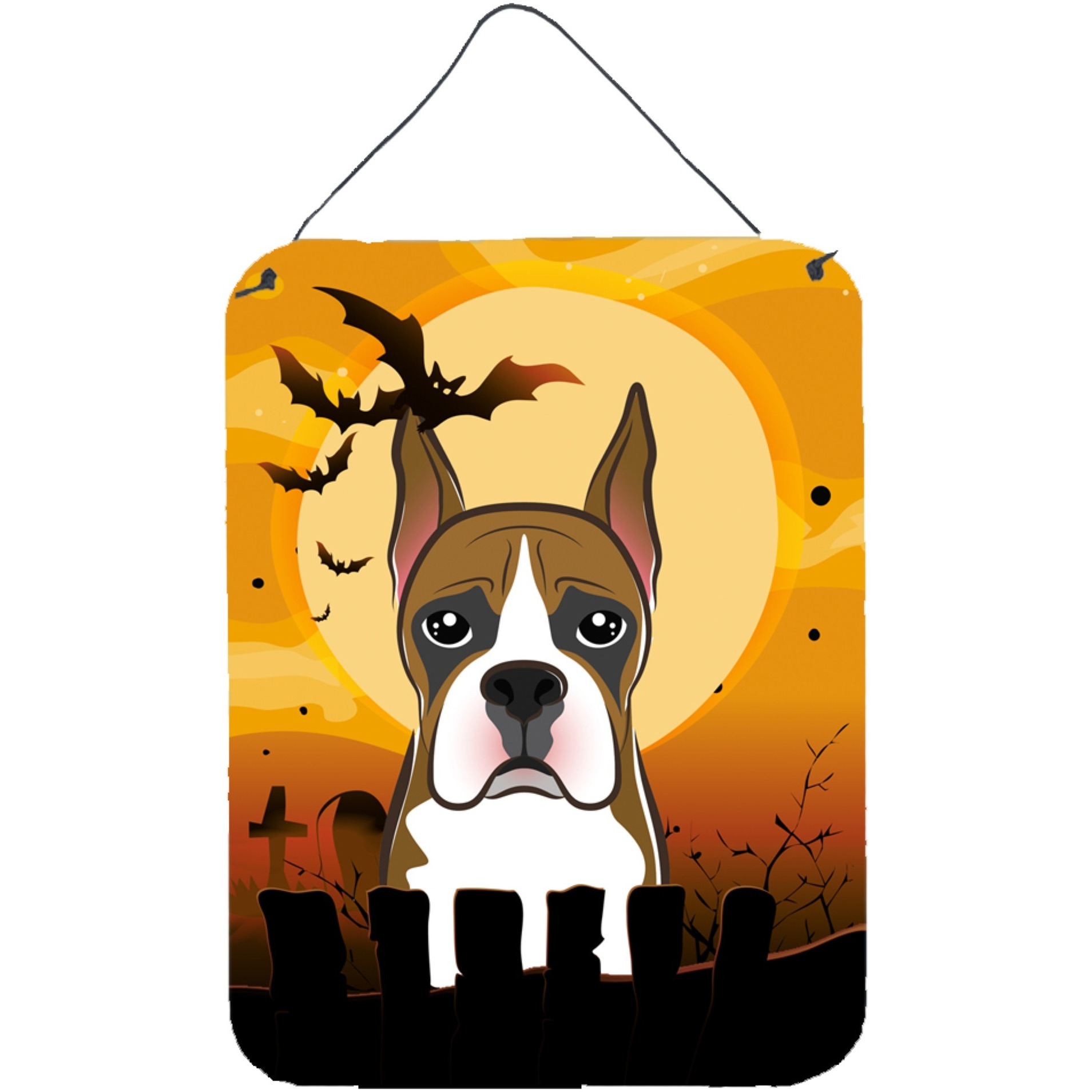 &quotCaroline's Treasures Halloween Boxer Wall or Door Hanging Prints BB1781DS1216, 16HX12W, Multicolor"