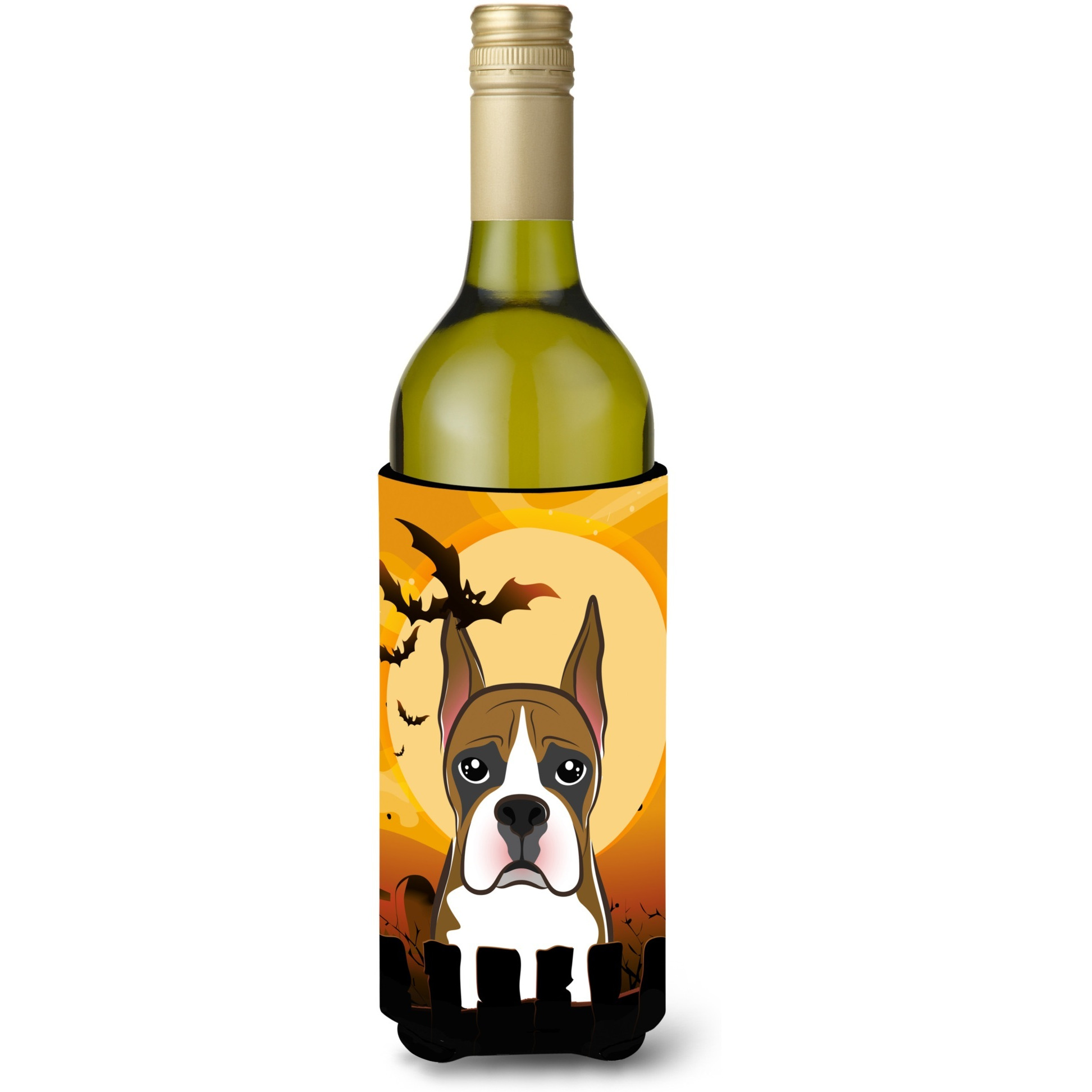 &quotCaroline's Treasures Halloween Boxer Wine Bottle Koozie Hugger, 750 ml, Multicolor"