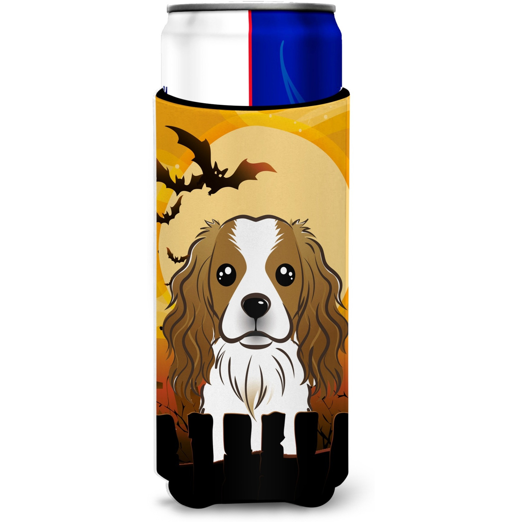 &quotCaroline's Treasures Halloween Cavalier Spaniel Michelob Ultra Koozies for Slim Cans, Multicolor"