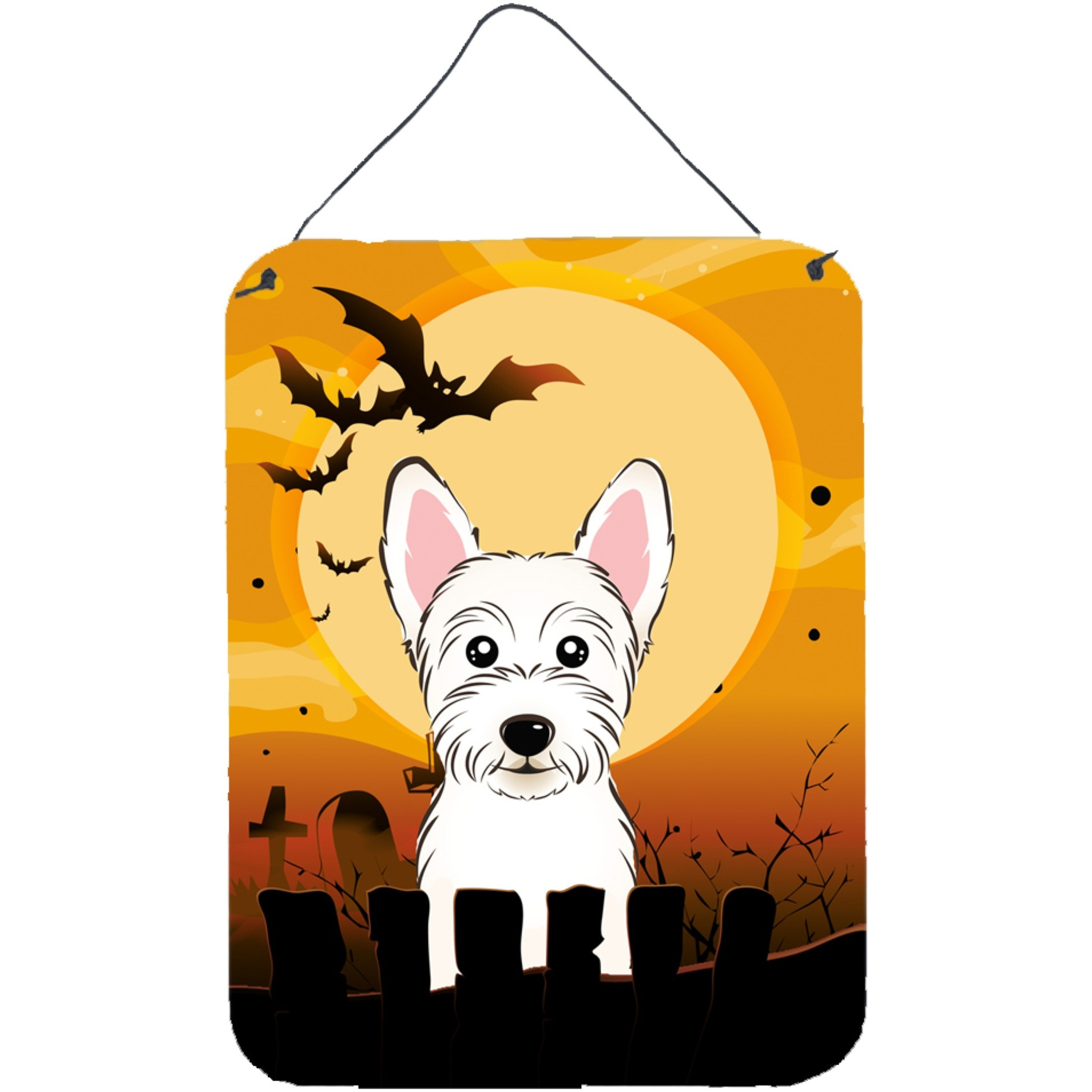 &quotCaroline's Treasures Halloween Westie Wall or Door Hanging Prints BB1784DS1216, 16HX12W, Multicolor"