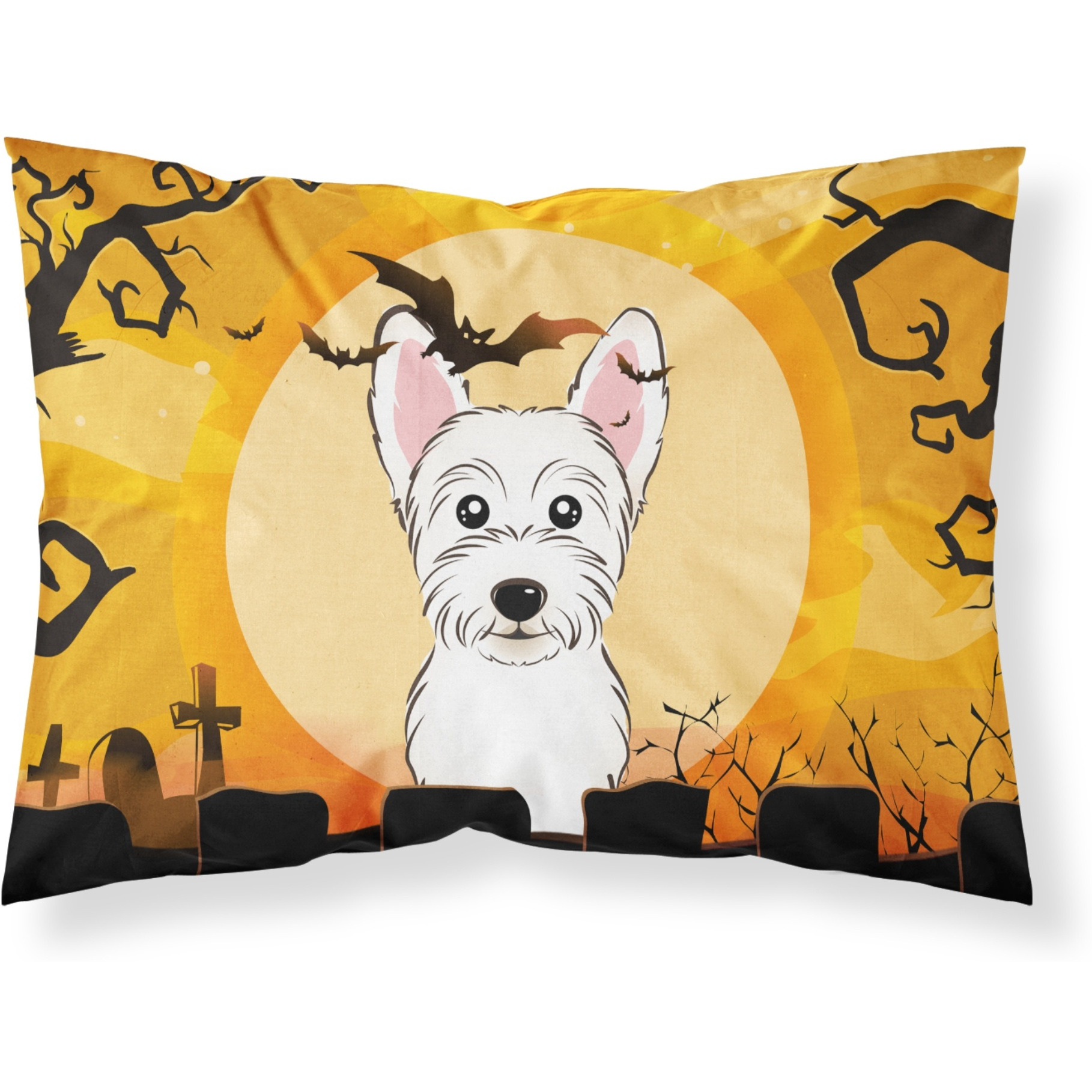 &quotCaroline's Treasures BB1784PILLOWCASE Halloween Westie Fabric Standard Pillowcase, Large, Multicolor"
