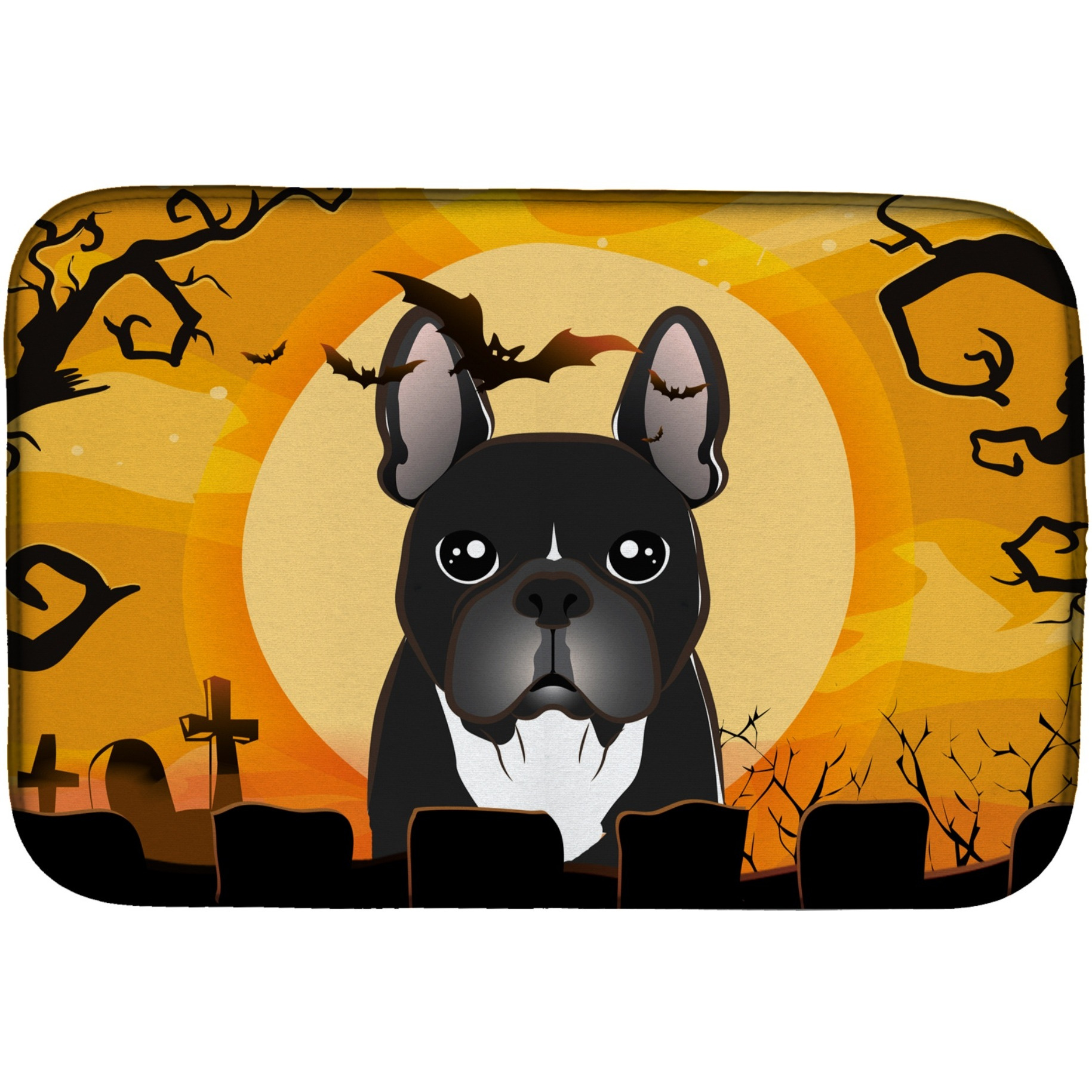 &quotCaroline's Treasures Halloween French Bulldog Dish Drying Mat, 14 x 21"