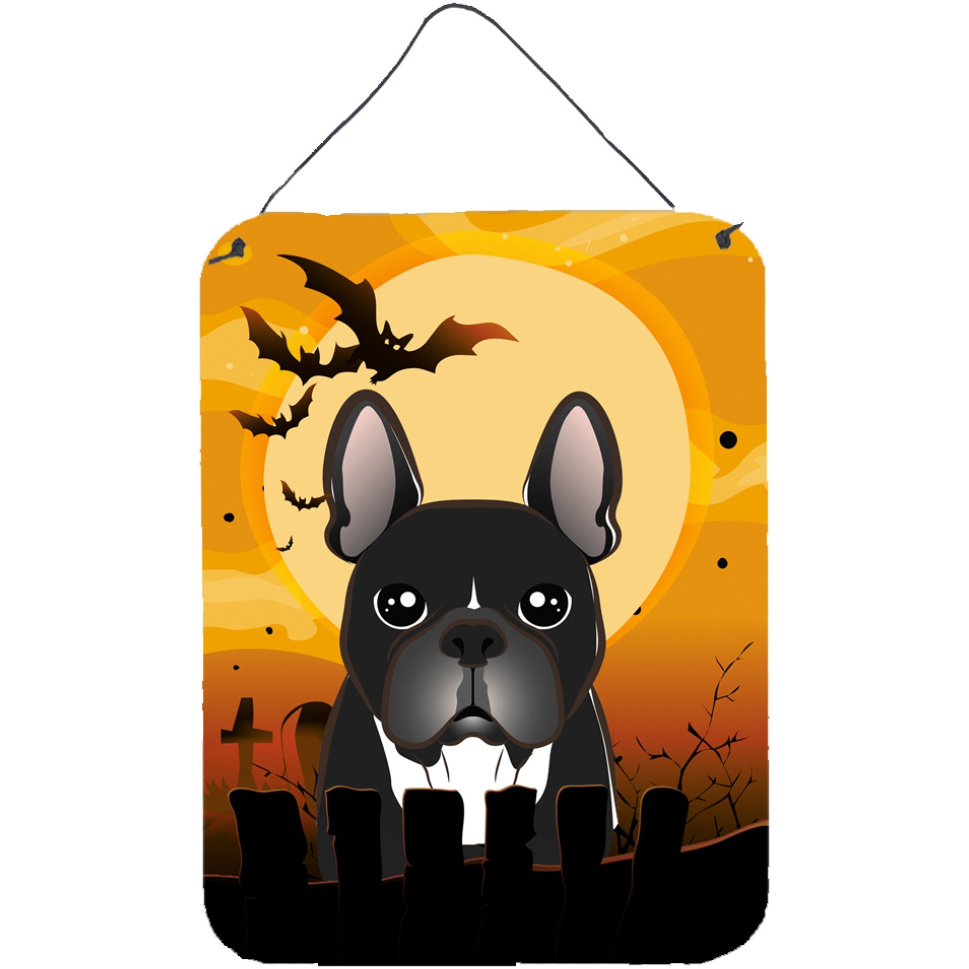&quotCaroline's Treasures Halloween French Bulldog Wall or Door Hanging Prints BB1785DS1216, 16HX12W, Multicolor"