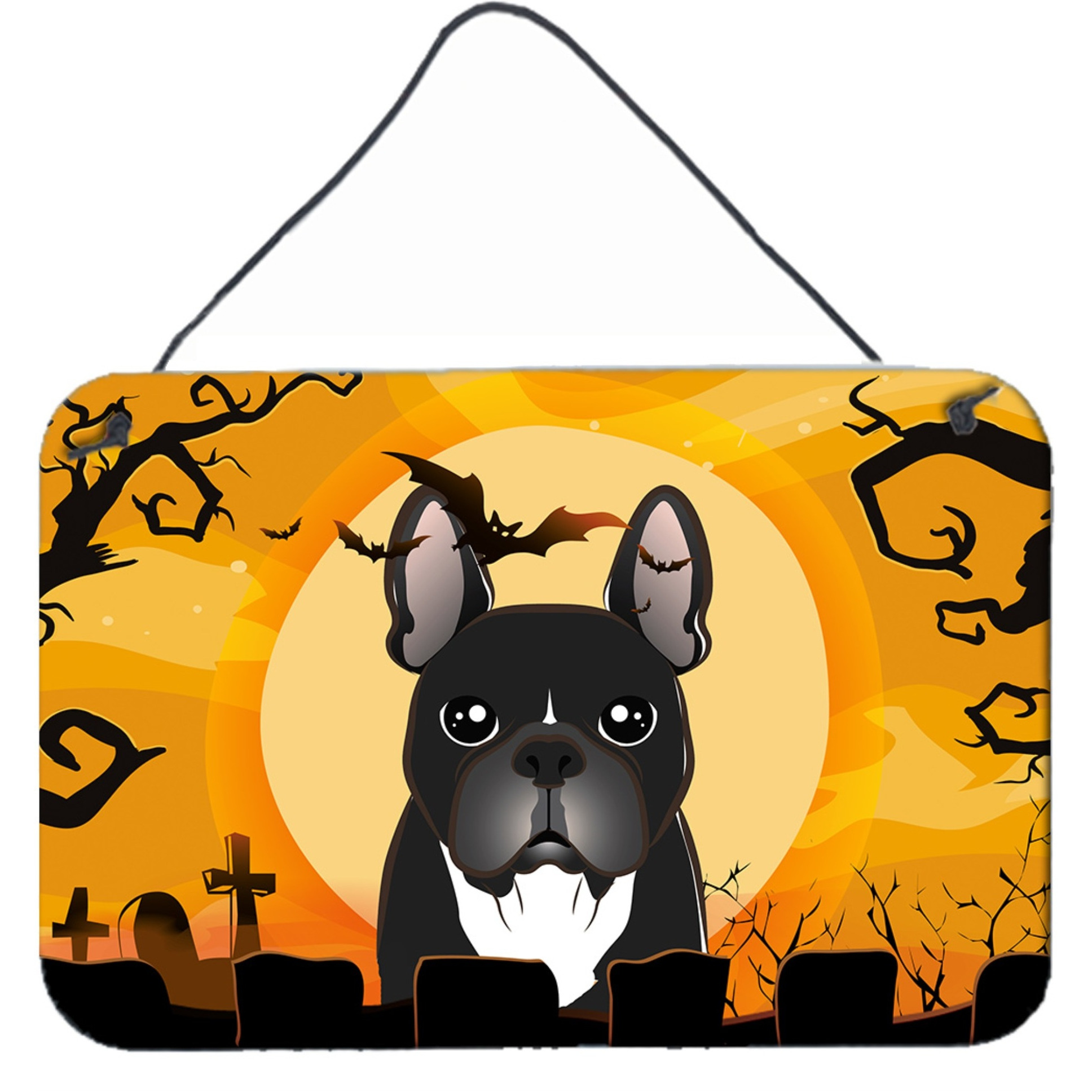 &quotCaroline's Treasures Halloween French Bulldog Wall or Door Hanging Prints BB1785DS812, 8HX12W"