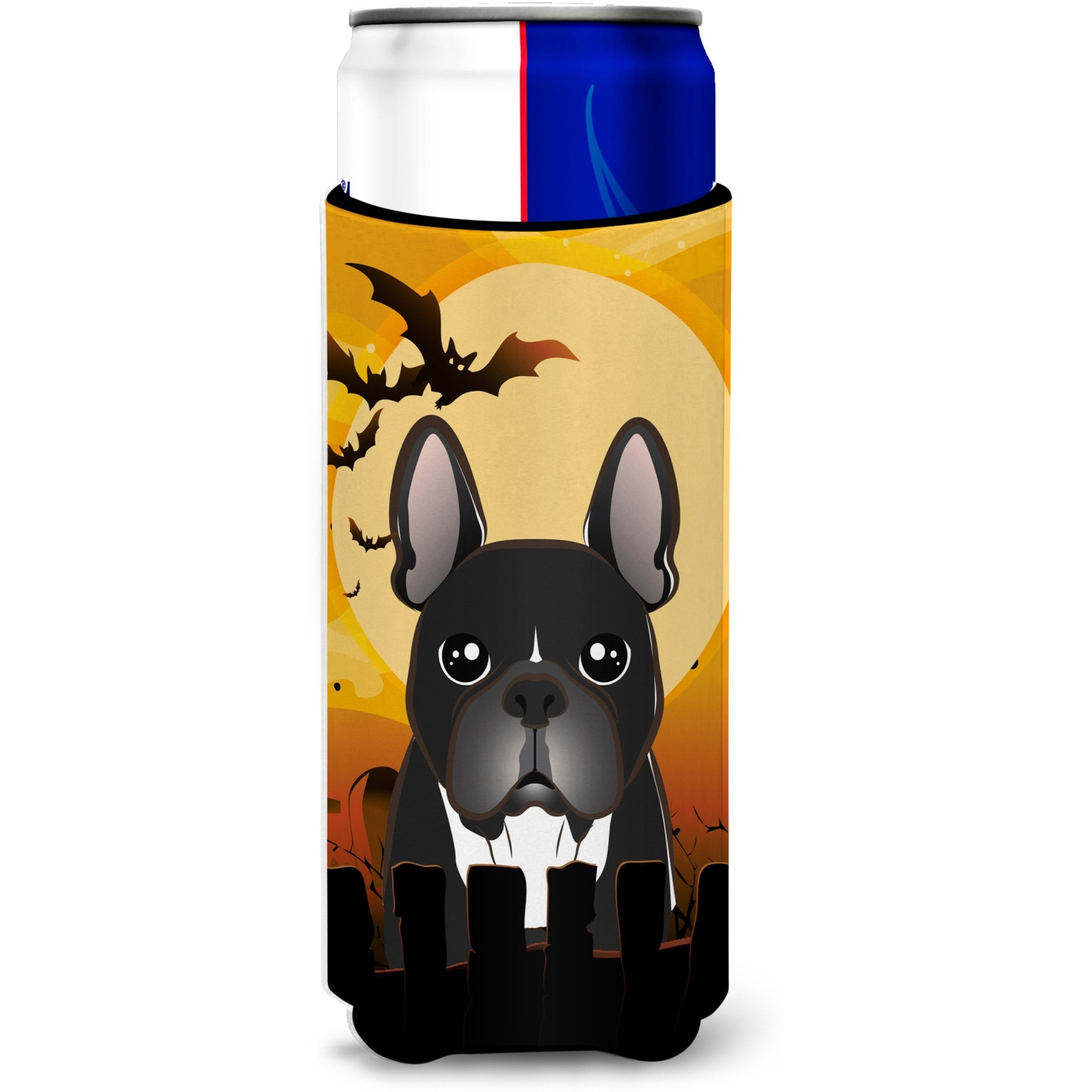&quotCaroline's Treasures BB1785MUK Halloween French Bulldog Michelob Ultra Koozies for Slim Cans, Multicolor"
