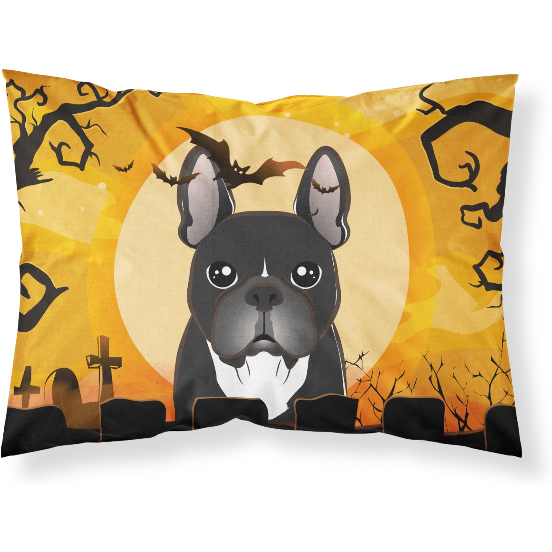 &quotCaroline's Treasures BB1785PILLOWCASE Halloween French Bulldog Fabric Standard Pillowcase, Large, Multicolor"