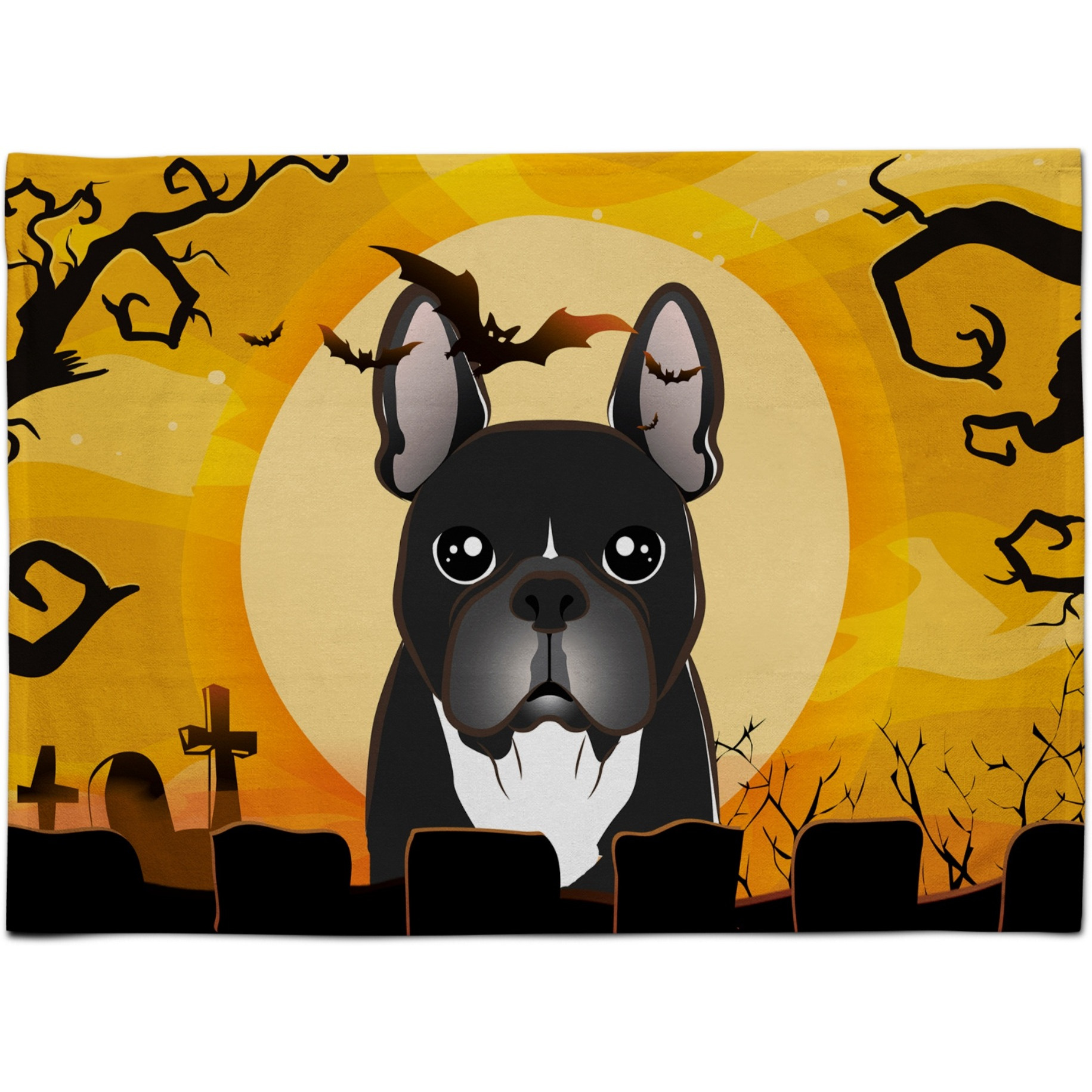 &quotCaroline's Treasures BB1785PLMT Halloween French Bulldog Fabric Placemat, Multicolor"
