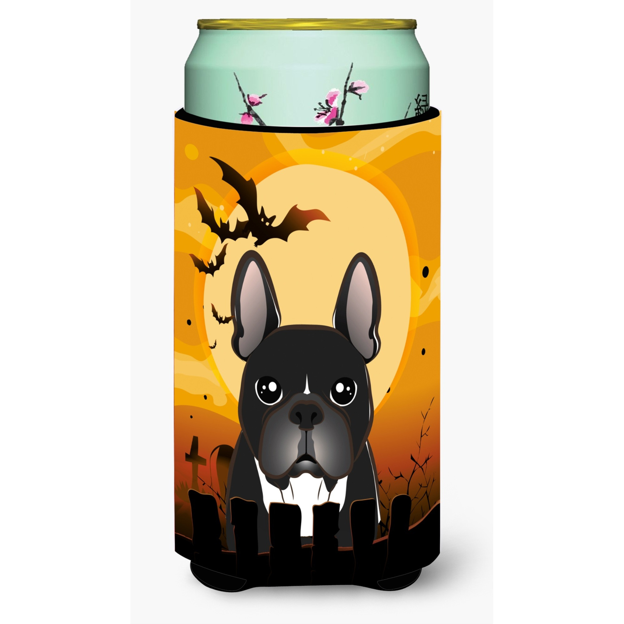 &quotCaroline's Treasures BB1785TBC Halloween French Bulldog Tall Boy Koozie Hugger, Multicolor"