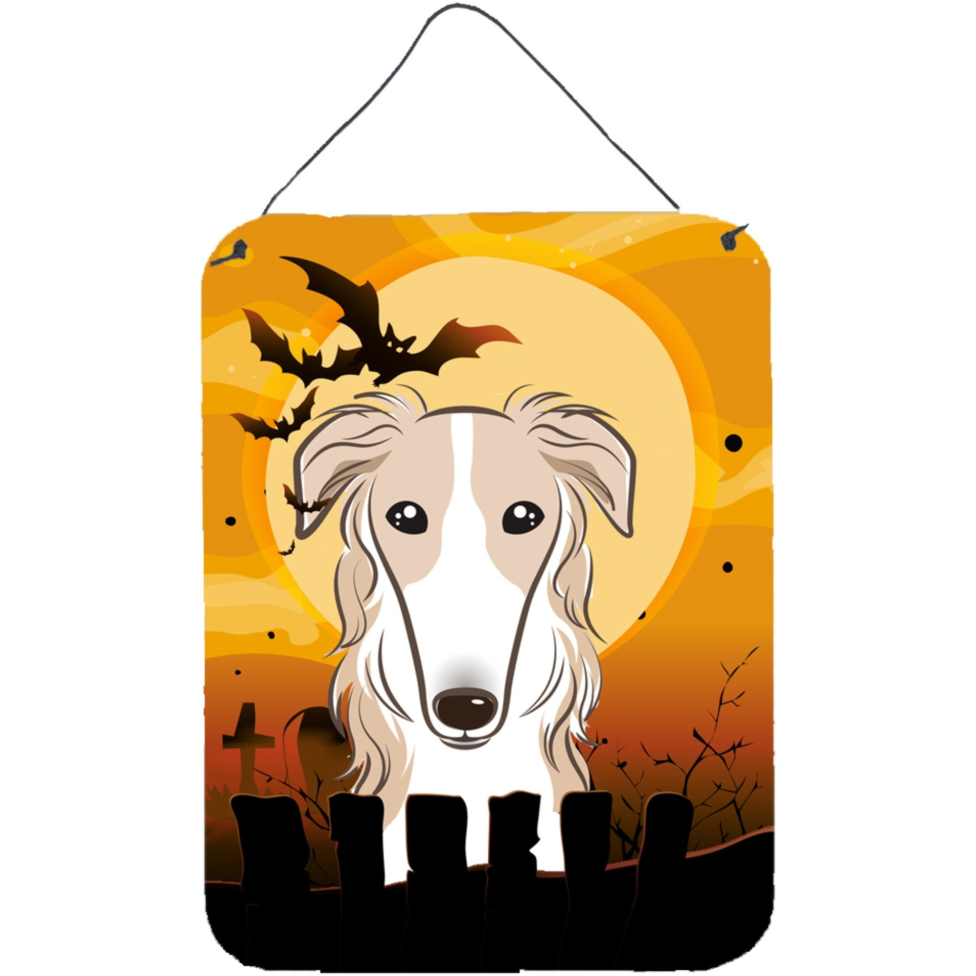 &quotCaroline's Treasures Halloween Borzoi Wall or Door Hanging Prints BB1786DS1216, 16HX12W, Multicolor"