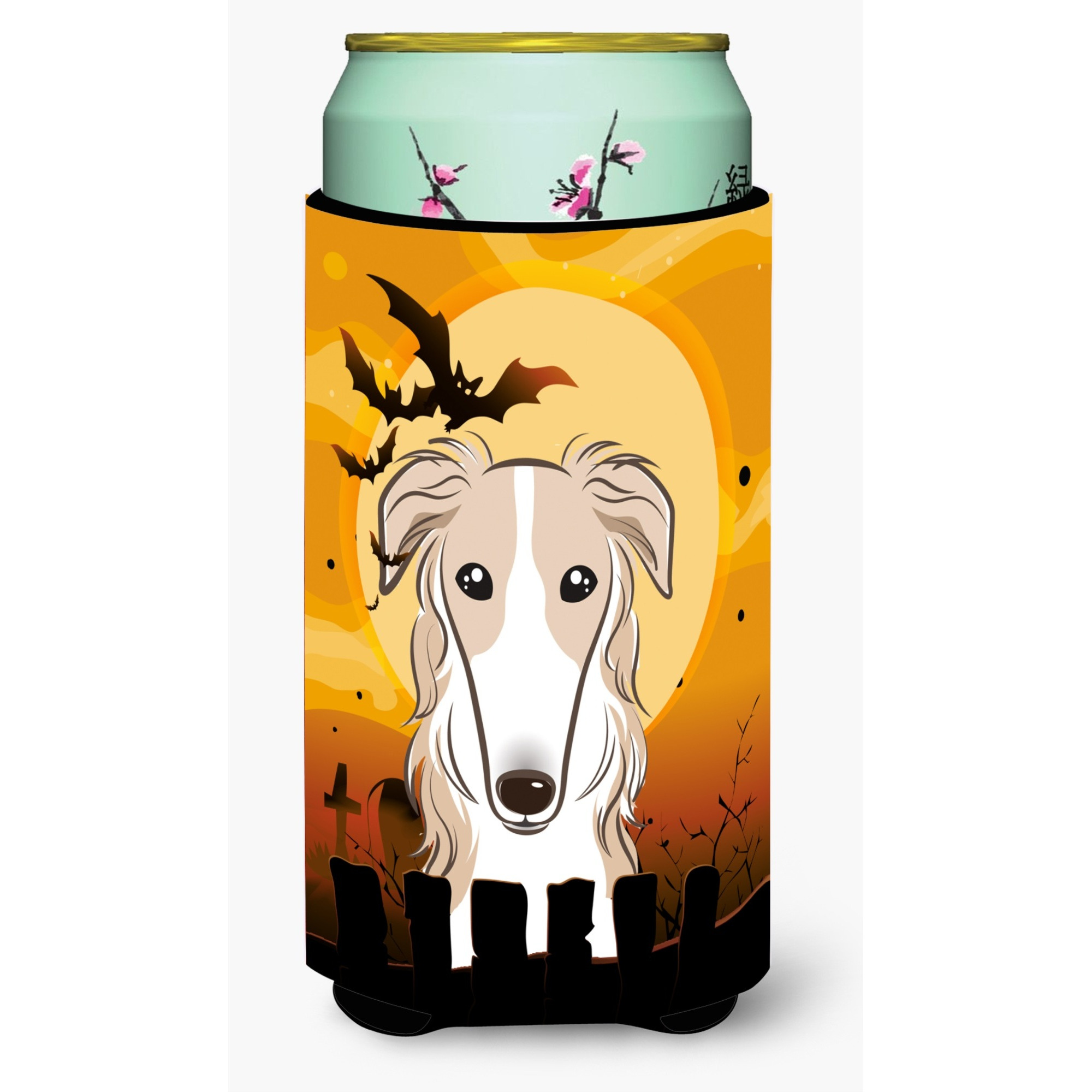 &quotCaroline's Treasures Halloween Borzoi Tall Boy Koozie Hugger, Multicolor"