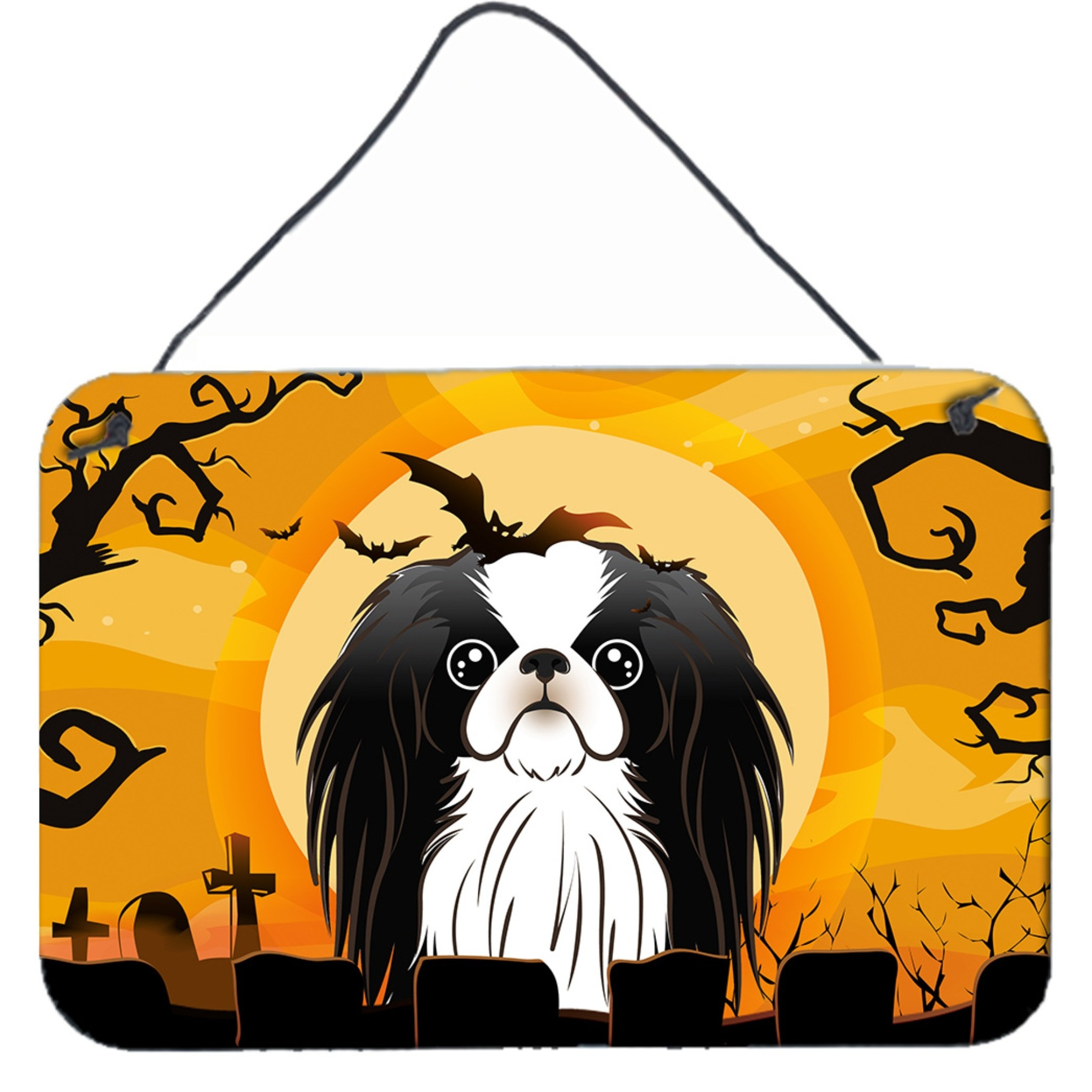 &quotCaroline's Treasures Halloween Japanese Chin Wall or Door Hanging Prints BB1788DS812, 8HX12W, Multicolor"