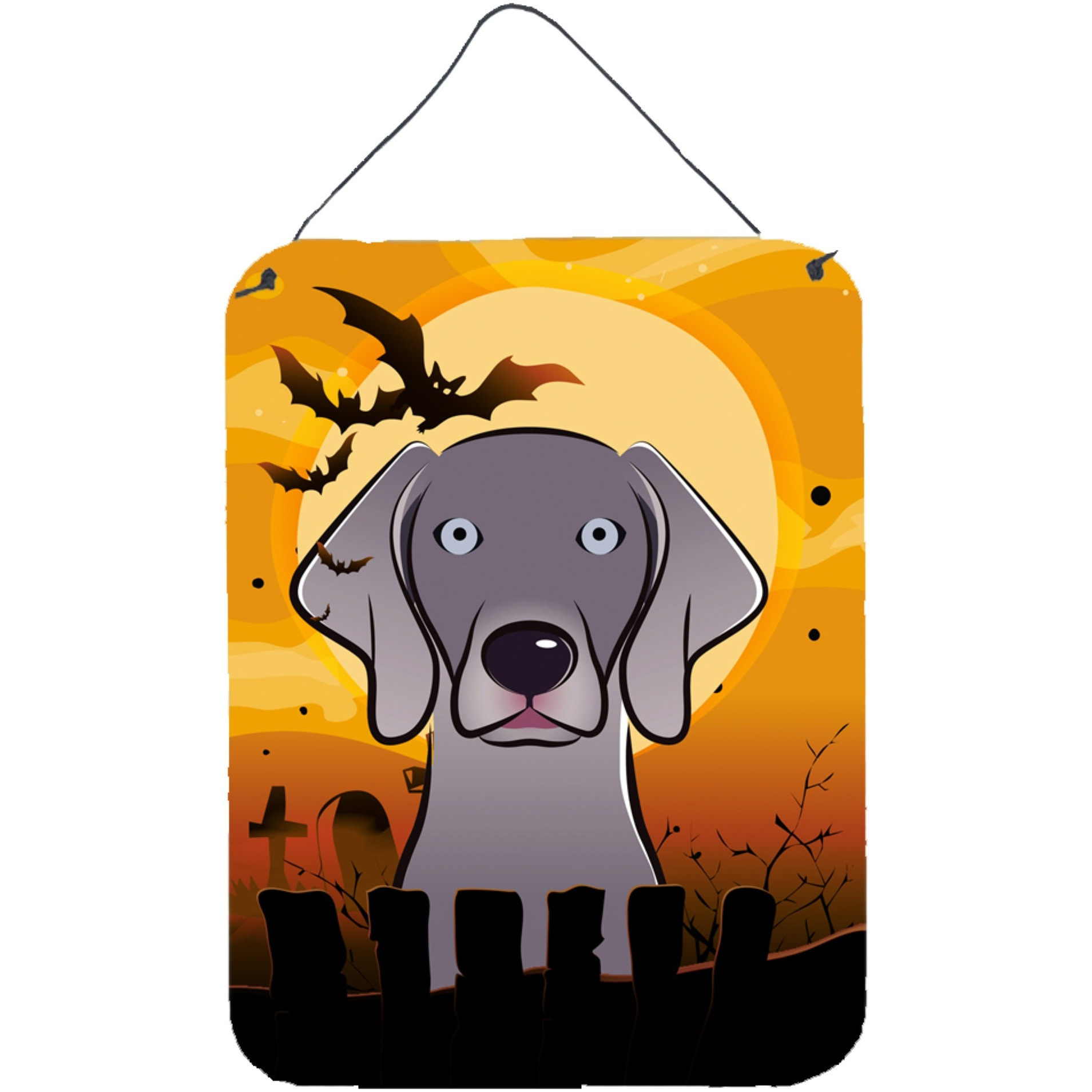&quotCaroline's Treasures Halloween Weimaraner Wall or Door Hanging Prints BB1789DS1216, 16HX12W, Multicolor"