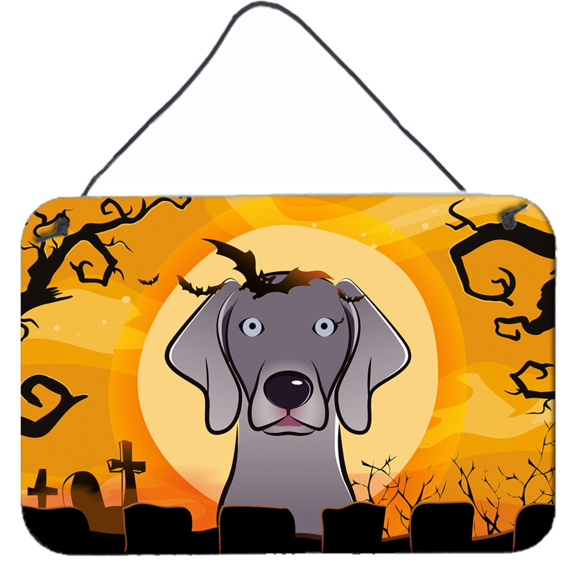 &quotCaroline's Treasures Halloween Weimaraner Wall or Door Hanging Prints BB1789DS812, 8HX12W, Multicolor"
