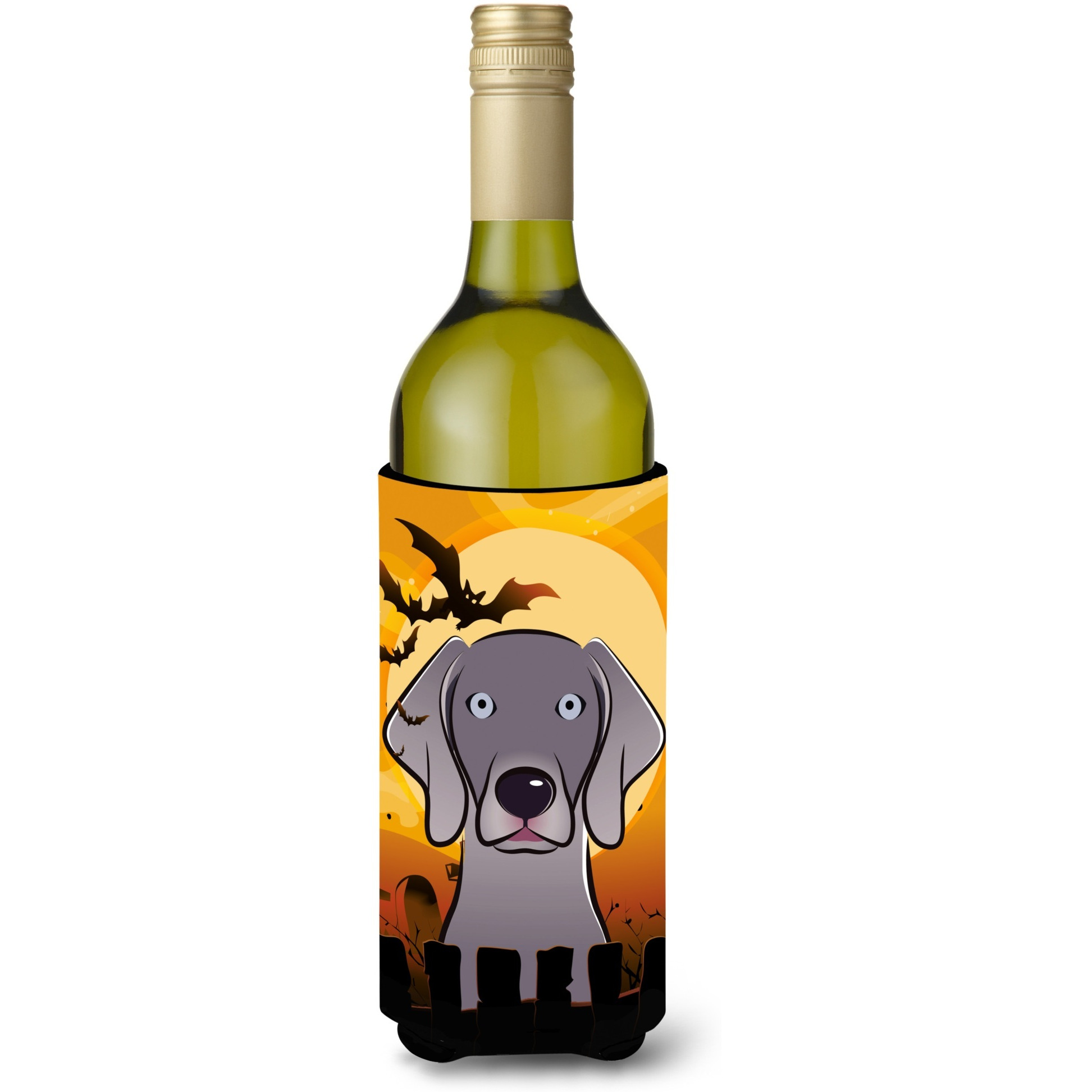 &quotCaroline's Treasures Halloween Weimaraner Wine Bottle Koozie Hugger, 750 ml, Multicolor"