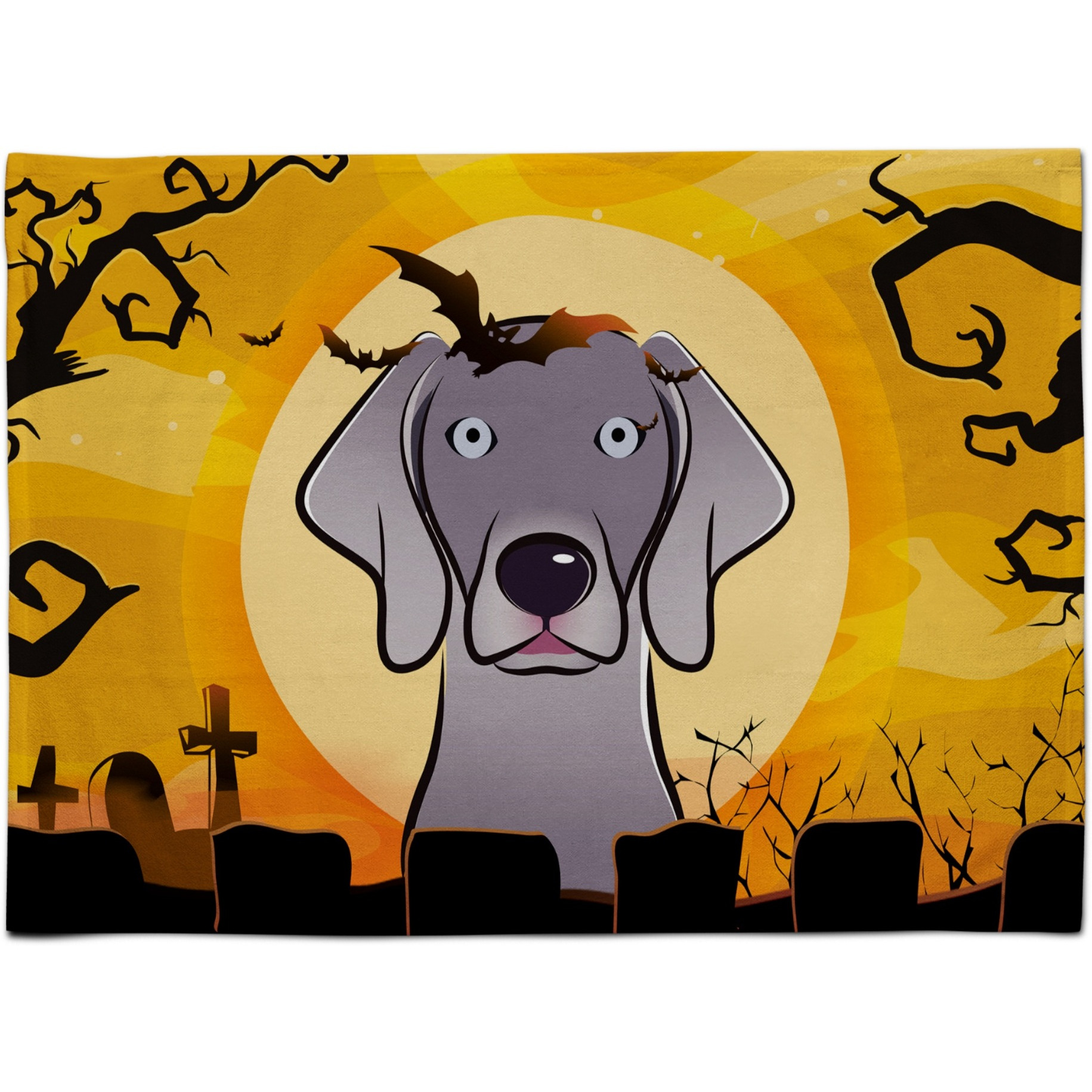 &quotCaroline's Treasures BB1789PLMT Halloween Weimaraner Fabric Placemat, Multicolor"