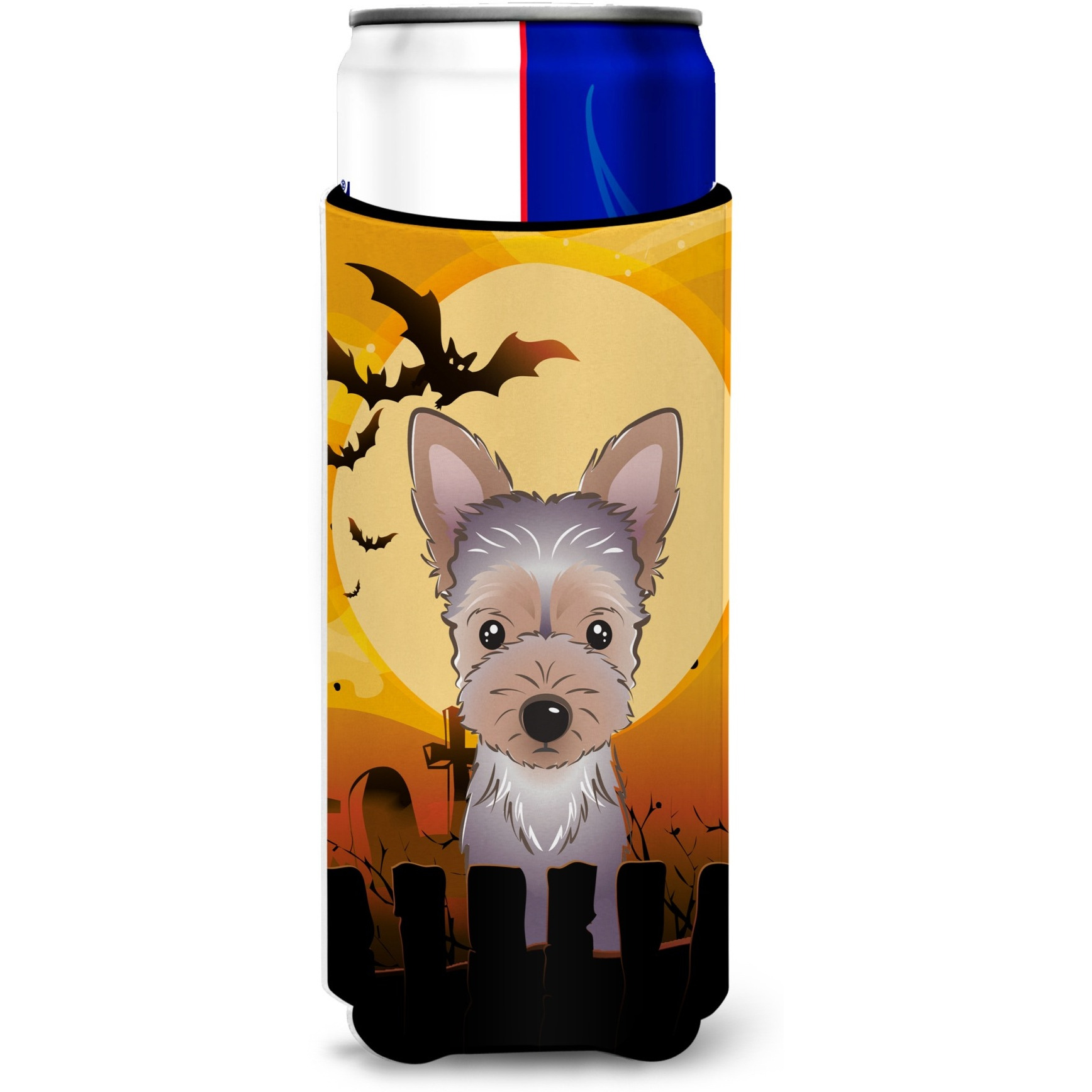 &quotCaroline's Treasures Halloween Yorkie Puppy Michelob Ultra Koozies for Slim Cans, Multicolor"
