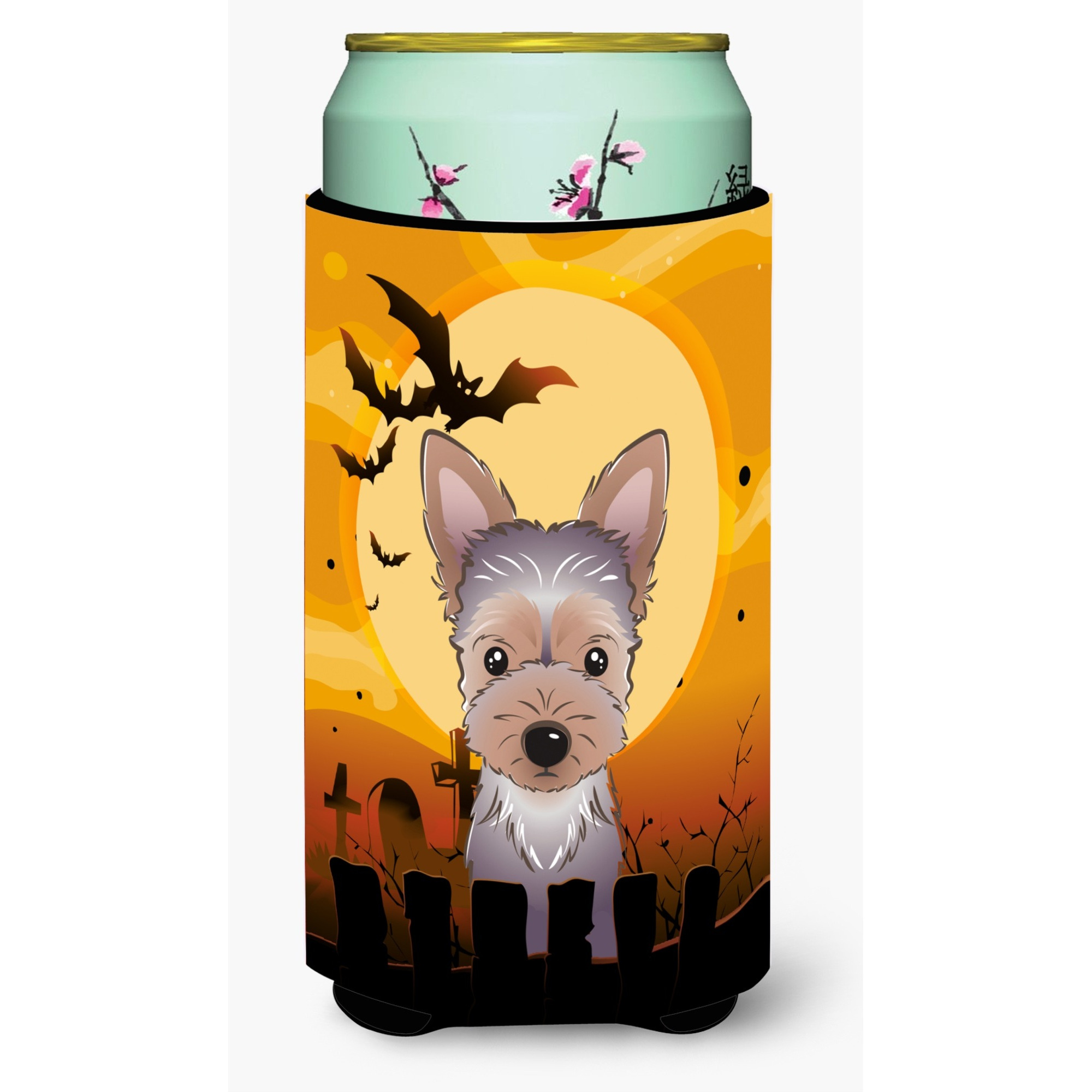 &quotCaroline's Treasures Halloween Yorkie Puppy Tall Boy Koozie Hugger, Multicolor"