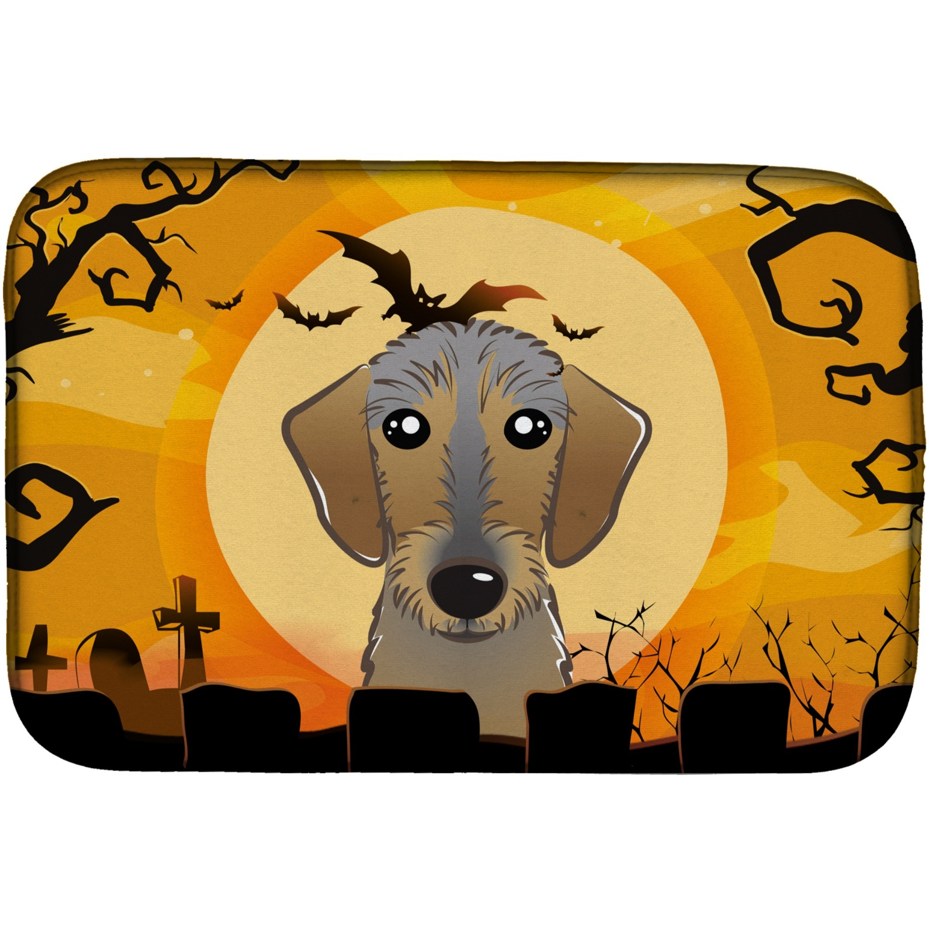 &quotCaroline's Treasures Halloween Wirehaired Dachshund Dish Drying Mat, 14 x 21"