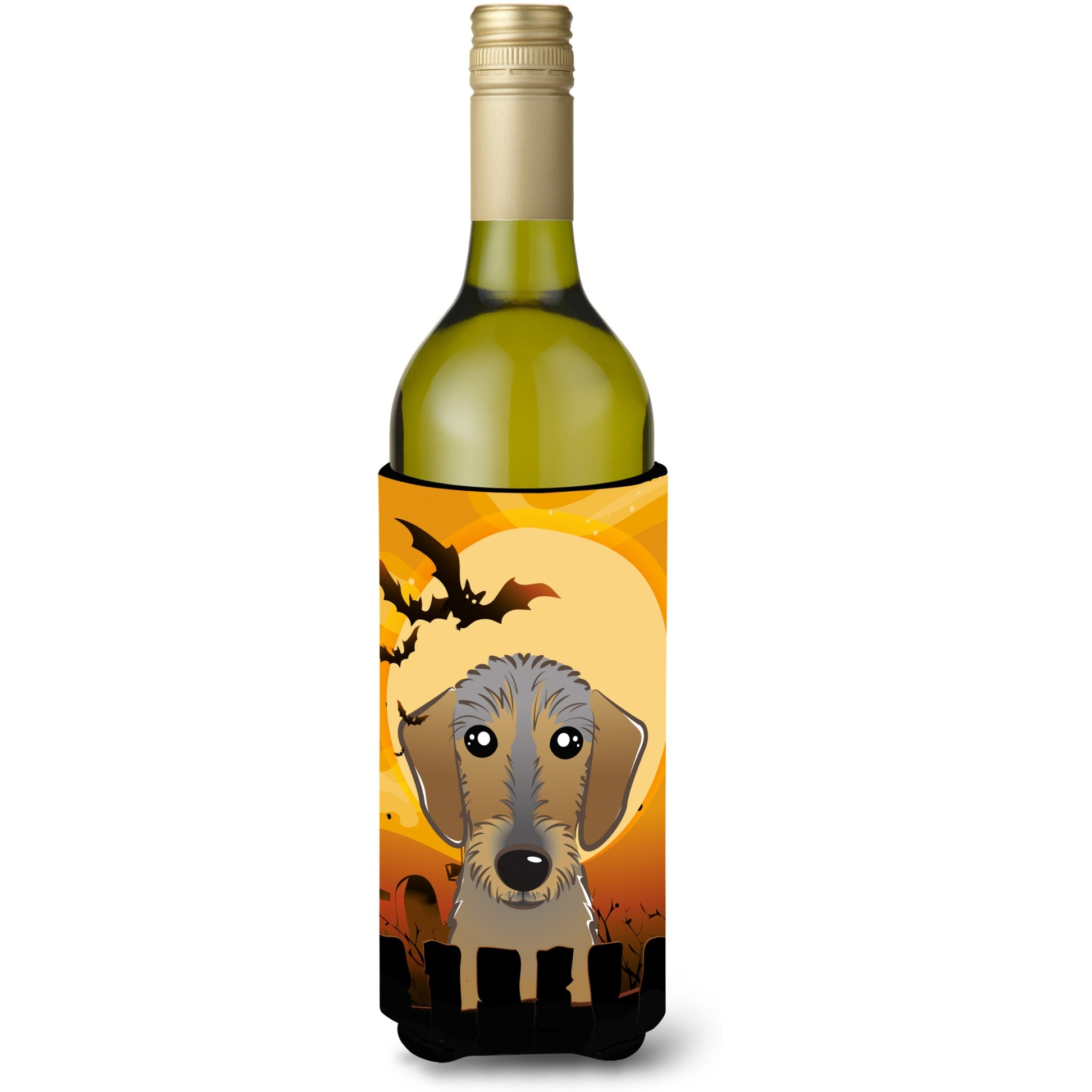 &quotCaroline's Treasures Halloween Wirehaired Dachshund Wine Bottle Koozie Hugger, 750 ml, Multicolor"