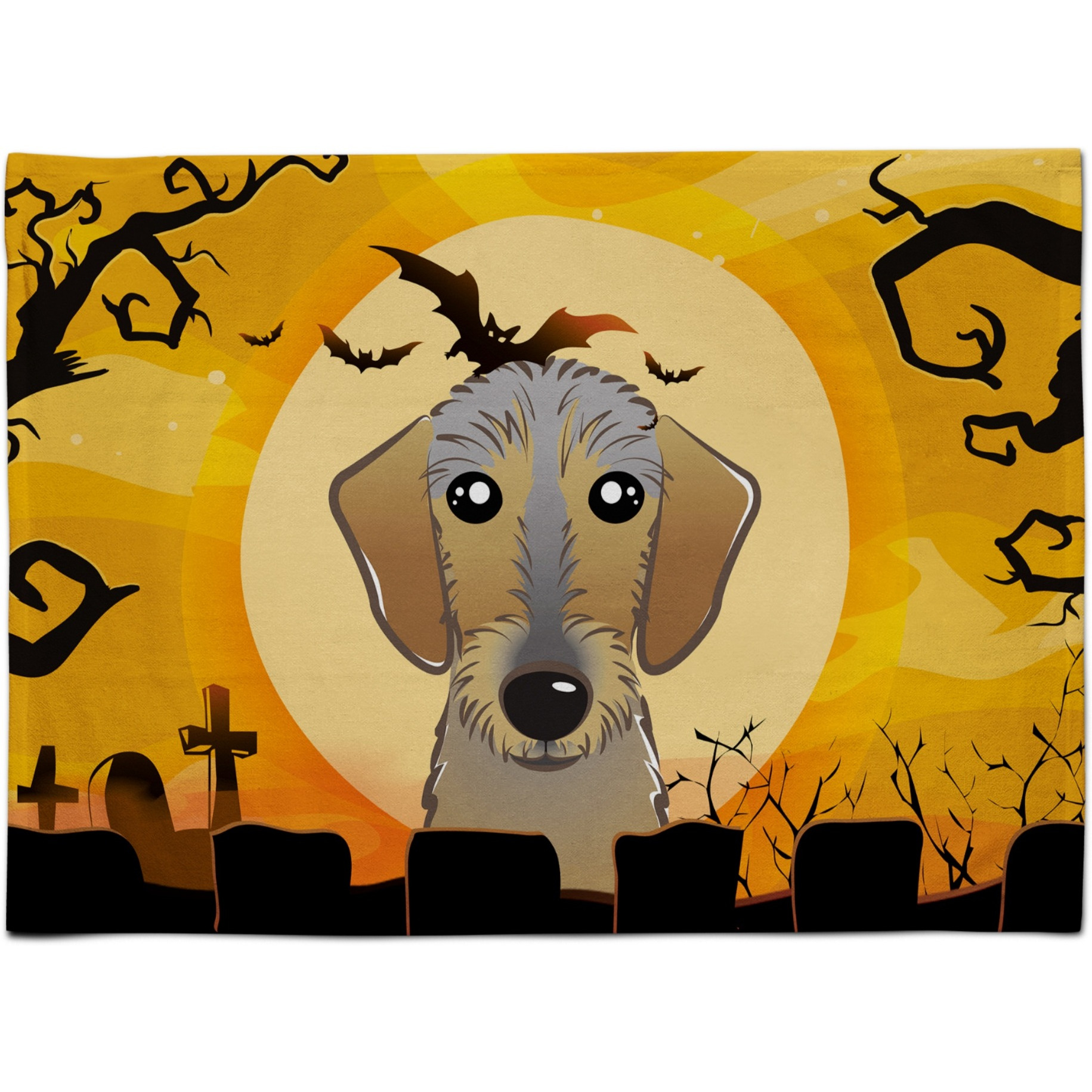 &quotCaroline's Treasures BB1791PLMT Halloween Wirehaired Dachshund Fabric Placemat, Multicolor"